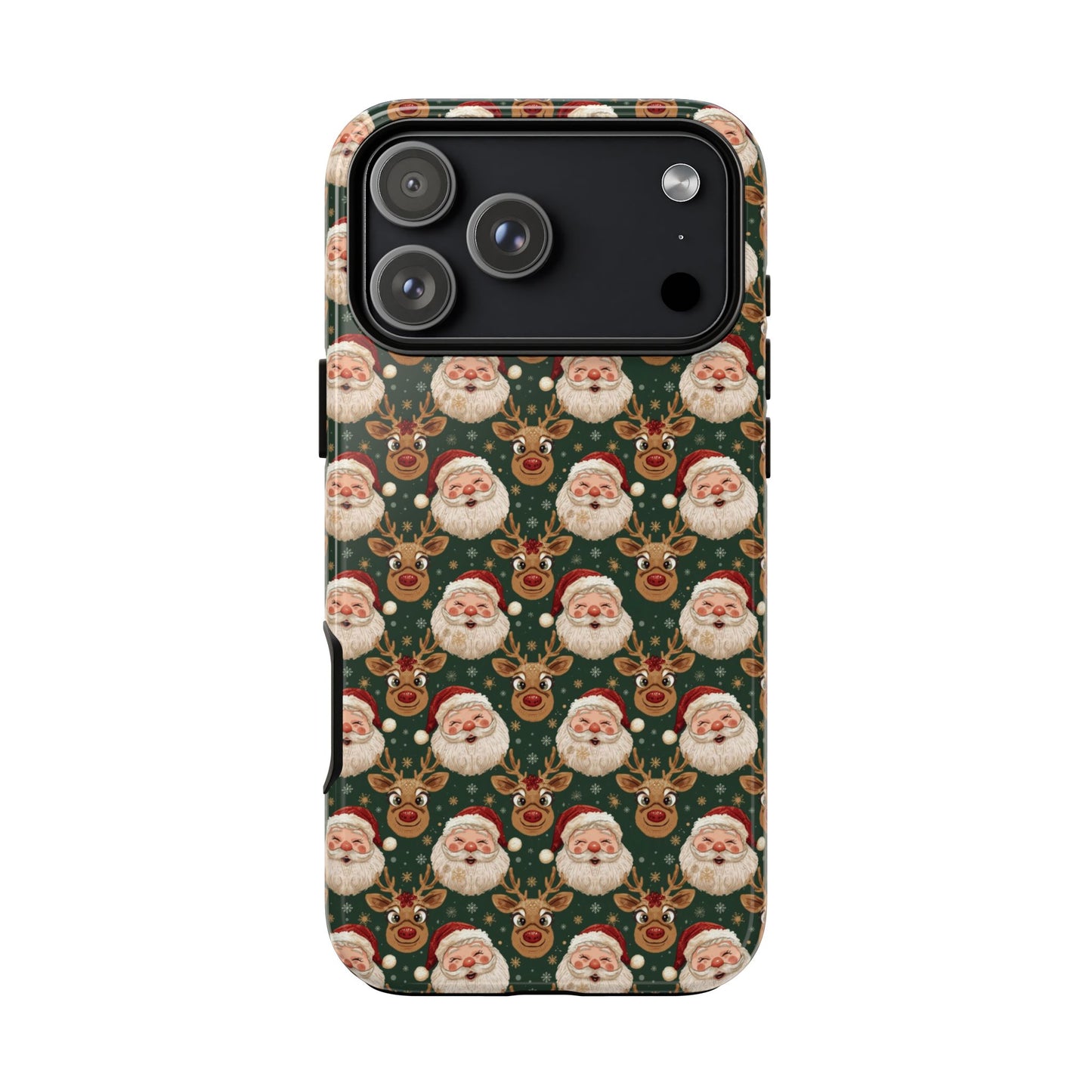Christmas Santa-Reindeer Phone Case, Dual Layer Phone Case for Iphone 17, 16, 15, 14, 13, 12, 11 & Samsung