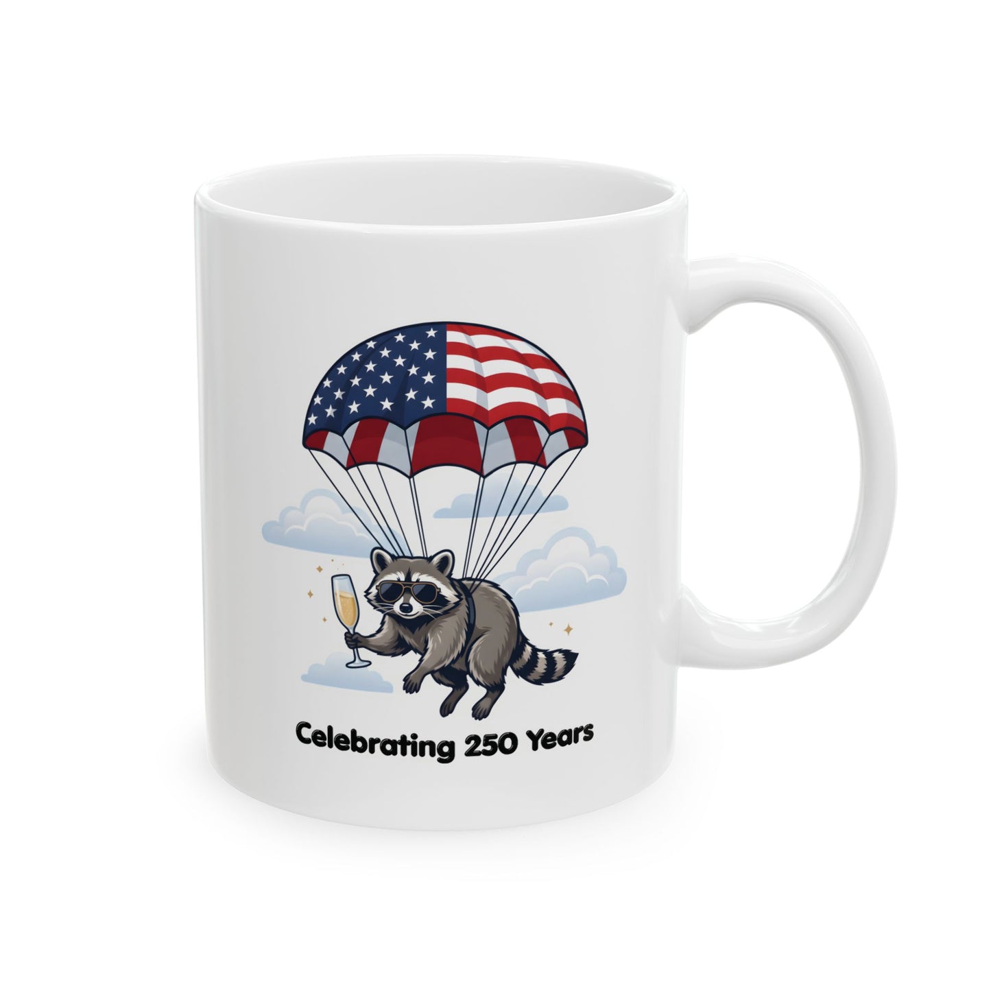 Patriotic Raccoon Ceramic Mug