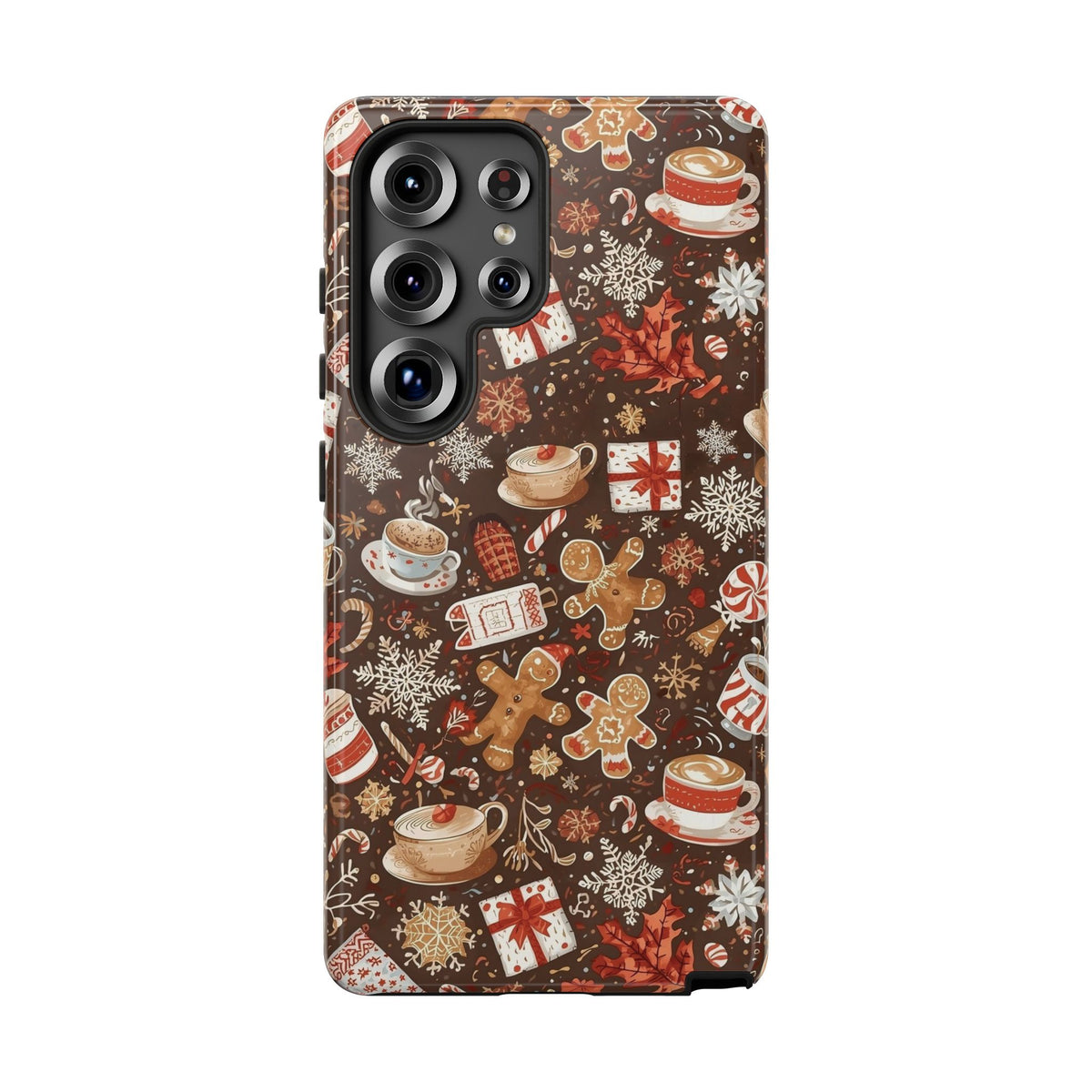 Christmas Phone Case, Festive Holiday Phone Case with Gingerbread and Cocoa Design for Iphone & Samsung