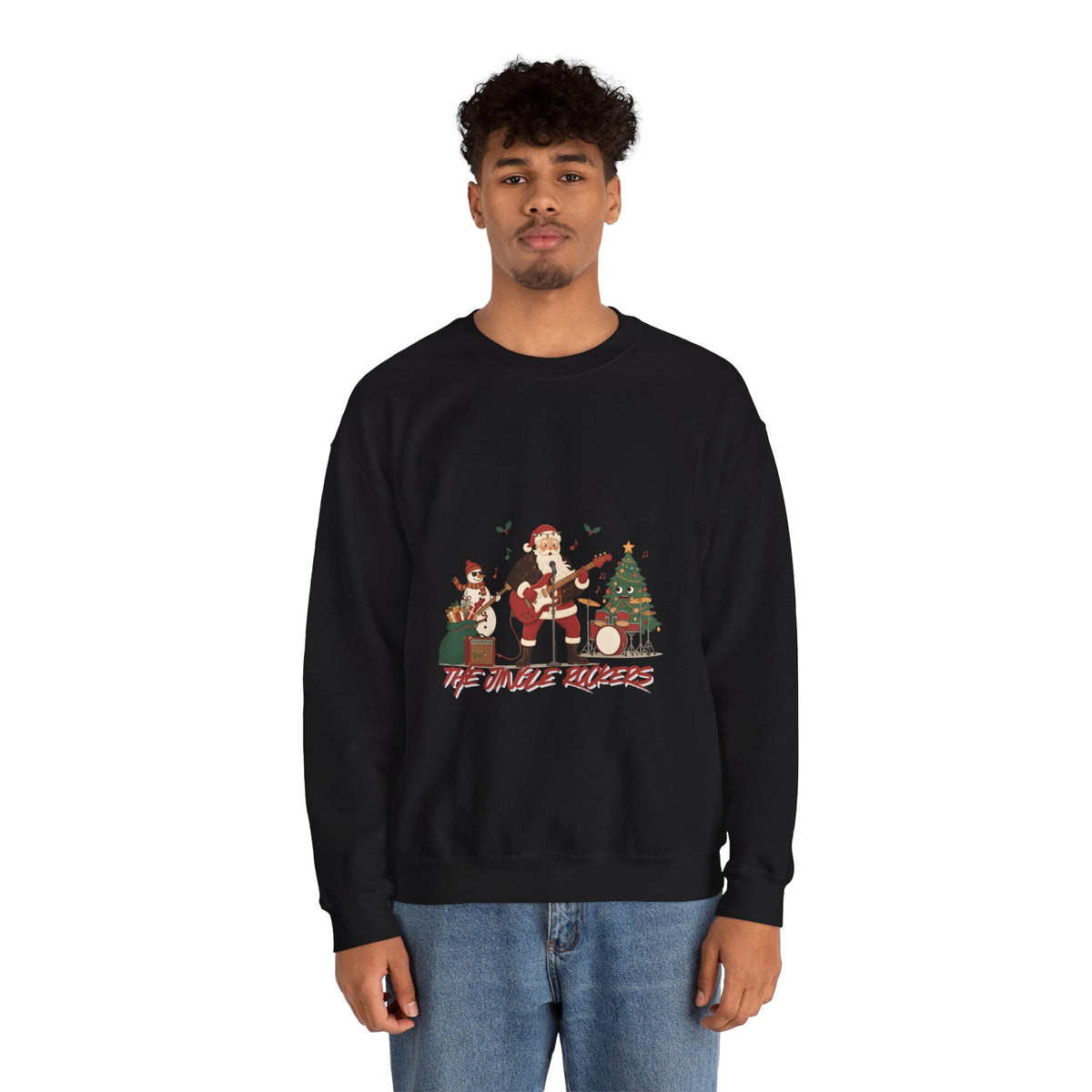Funny Christmas Sweatshirt – "The Jingle Rockers" Holiday Band Crewneck