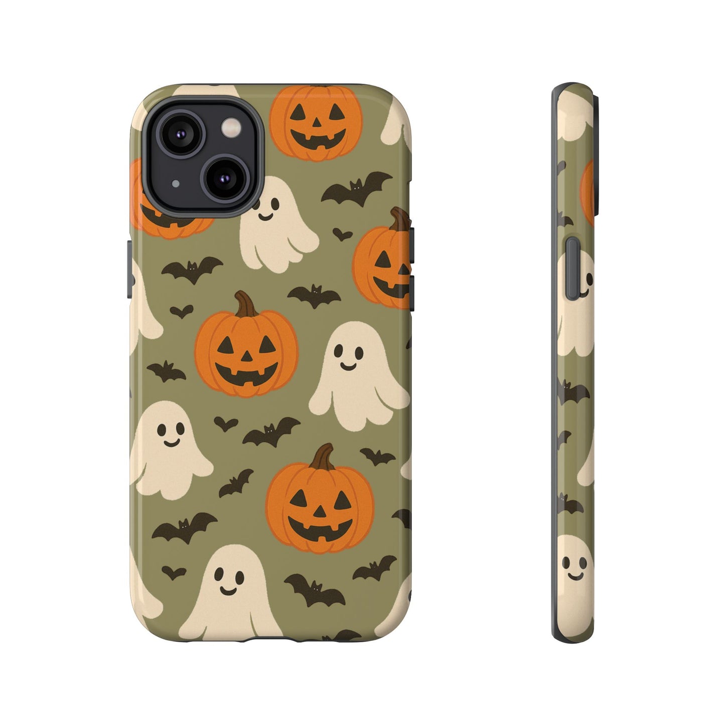 Halloween Phone Case with Ghosts and Pumpkins, Cute Fall Phone Cover, Spooky Season Accessory, Halloween Gift