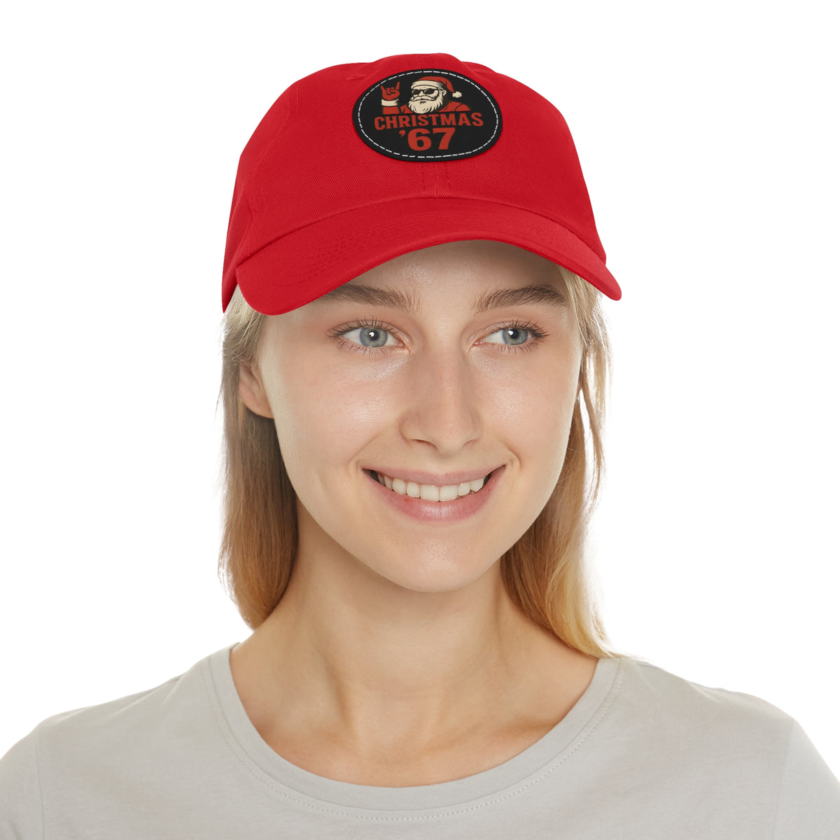 Christmas '67 Hat — Retro Santa Leather Patch Cap