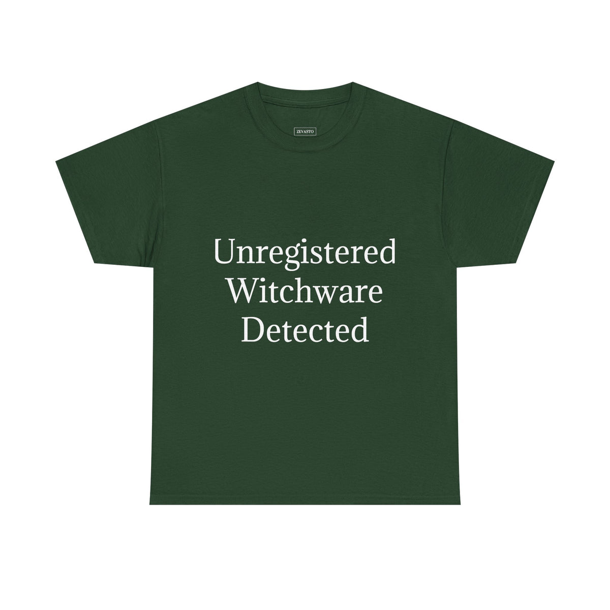 Unisex Heavy Cotton Tee - Unregistered Witchware Detected, Witchy Apparel, Halloween Tee