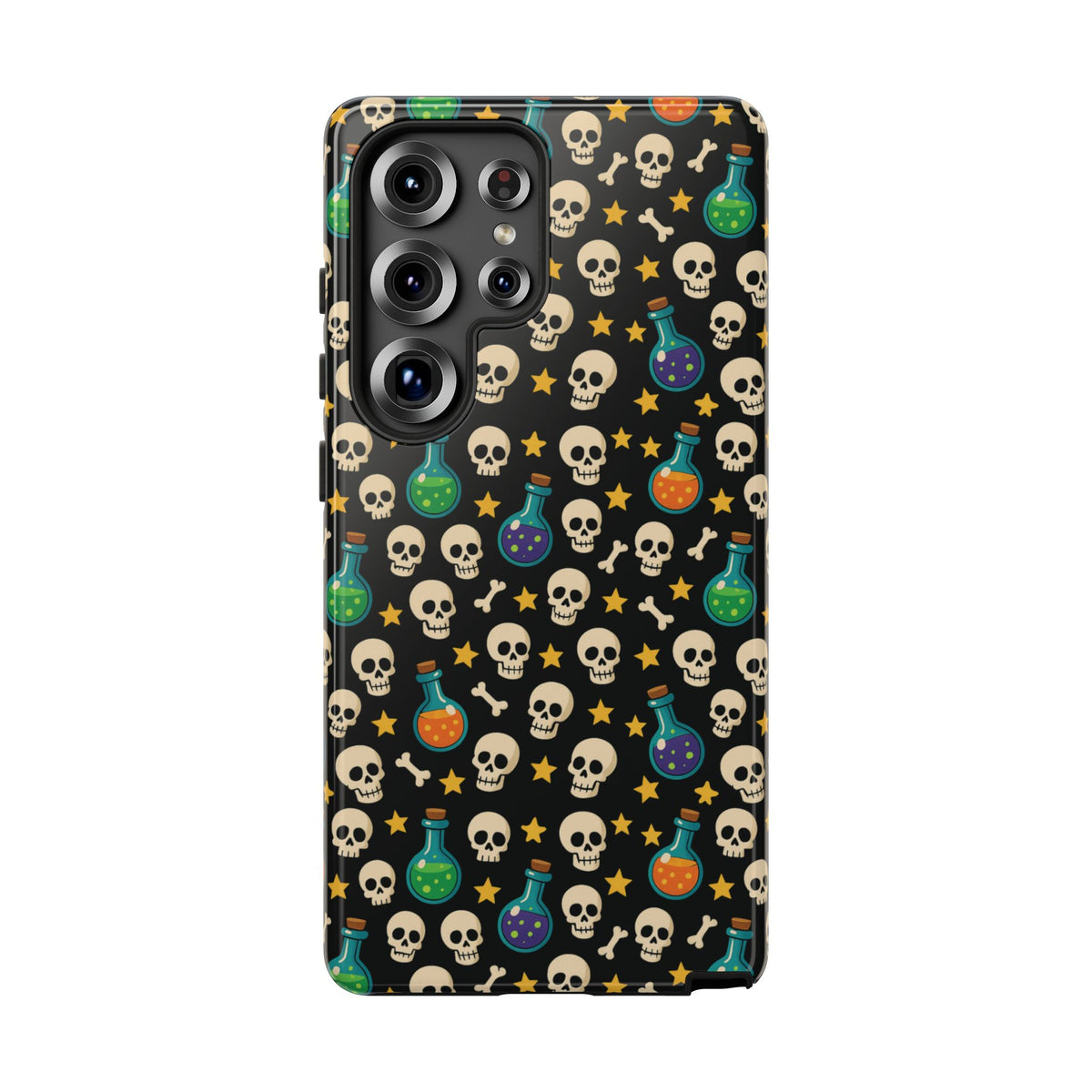 Skull & Potion Phone Case, Trendy Cell Phone Cover, Halloween Gift, Gothic Phone Accessory, Spooky Style Case, Tough Cases