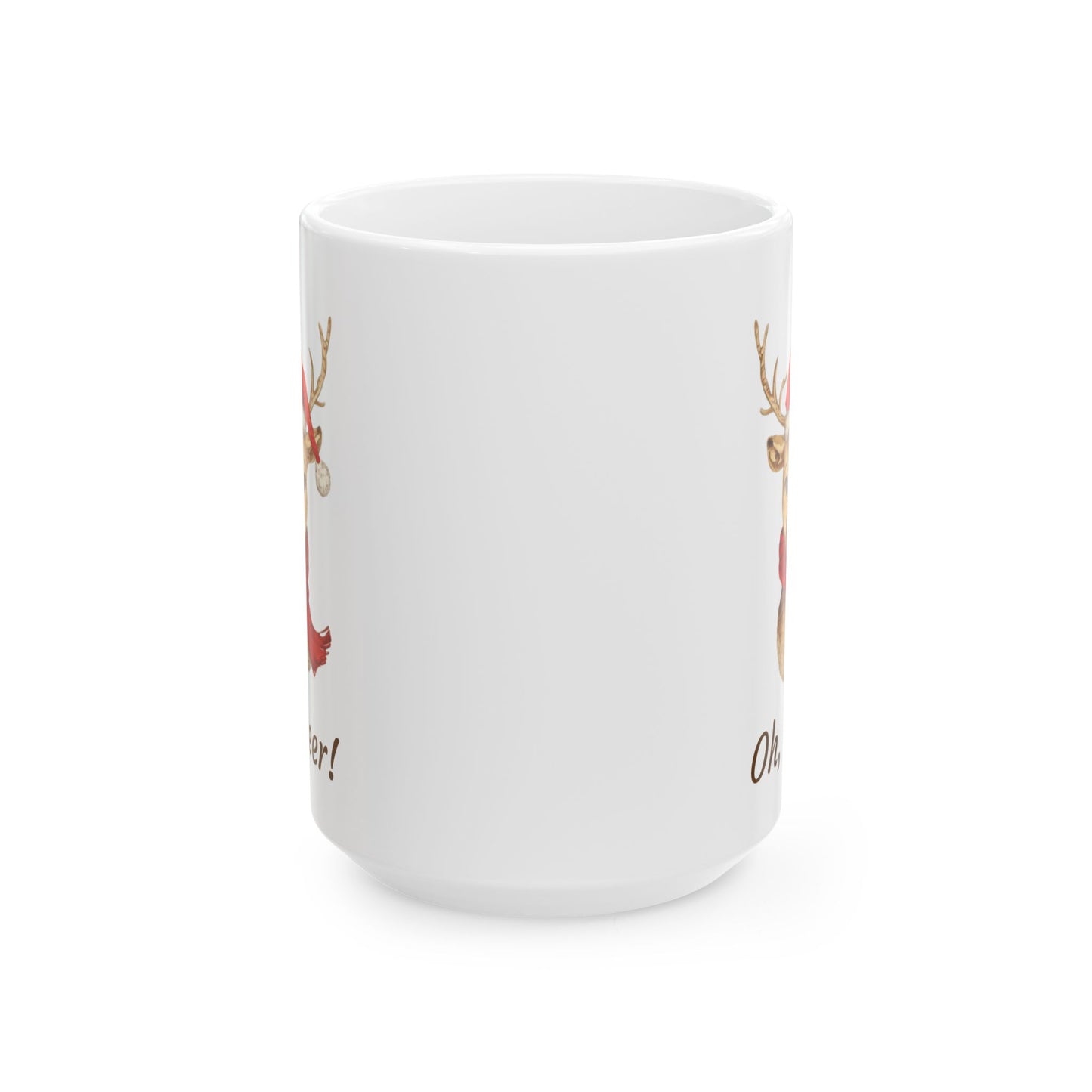 Festive Reindeer Ceramic Mug - Perfect Holiday Coffee Cup, Christmas Mug