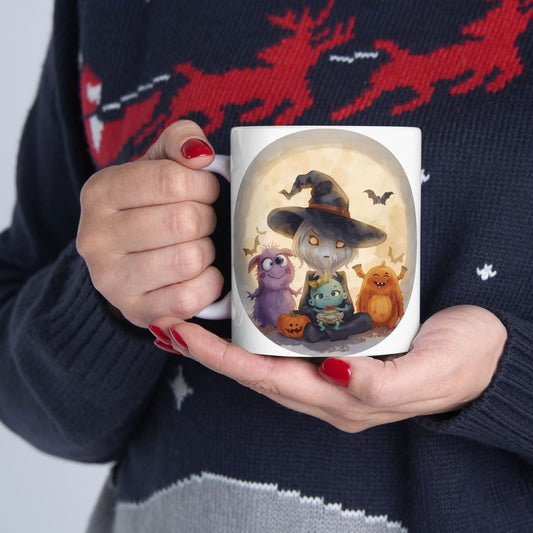 Whimsical Halloween Mug, Cute Monster Design