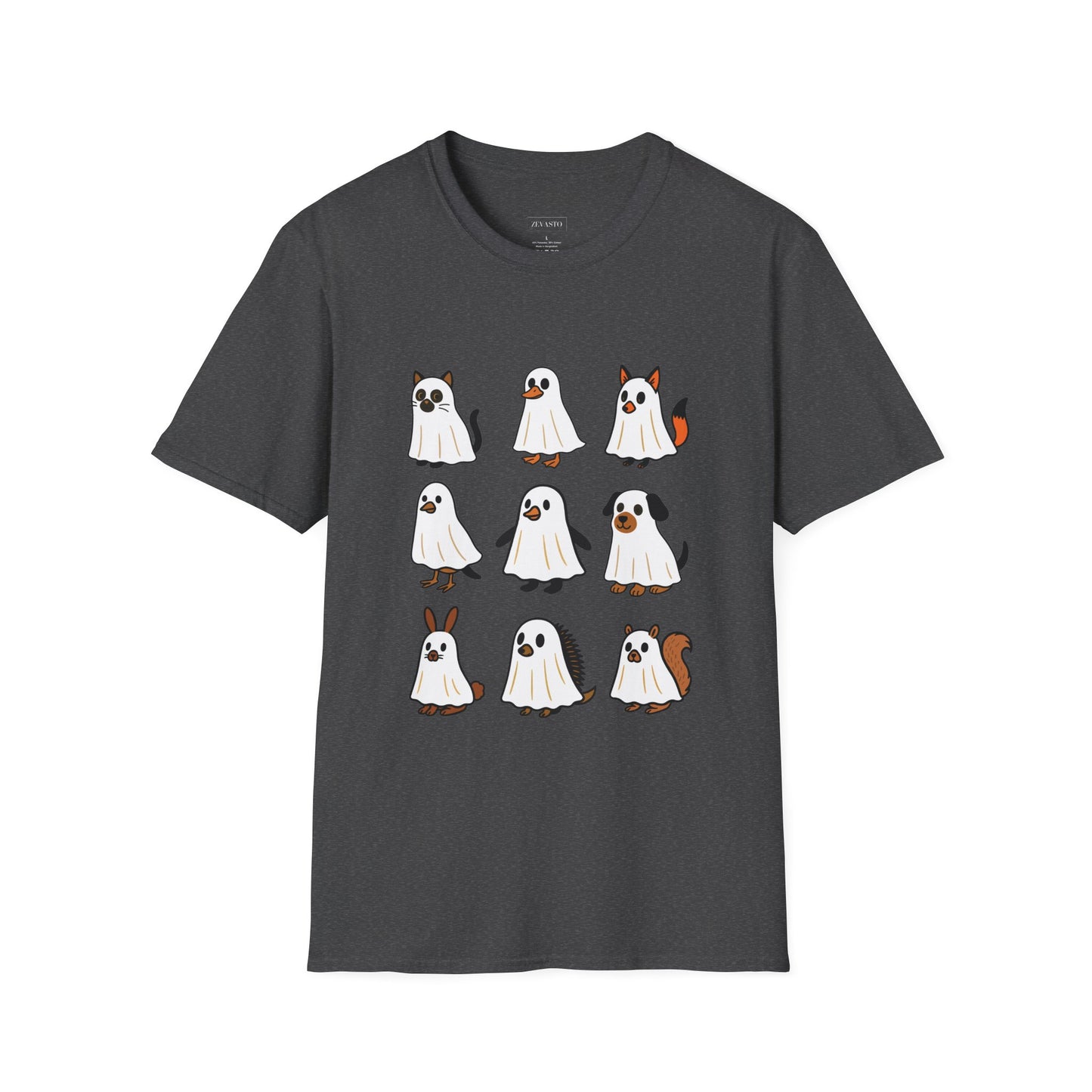 Cute Ghost Cartoon Unisex T-Shirt, Halloween Tee, Pet Lover Gift, Whimsical Shirt, Fun Casual Wear