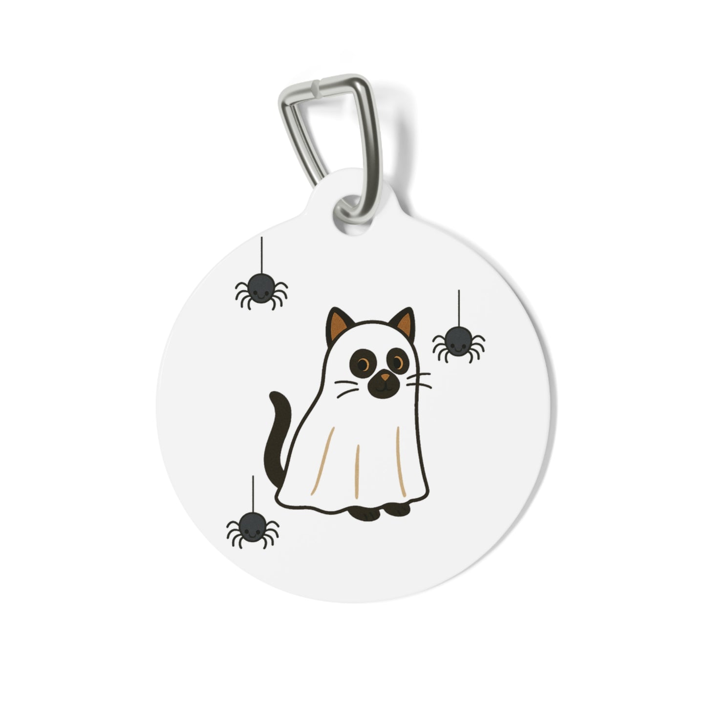 Spooky Cat Pet Tag - Halloween Kitty ID Tag, Cute Pet Accessory