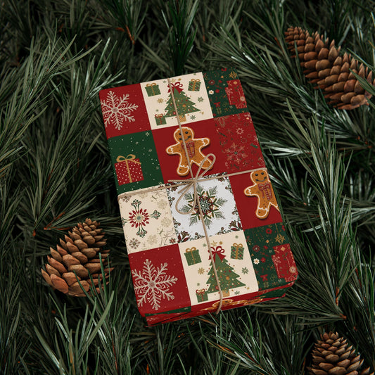 Festive Christmas Wrapping Paper Roll - Gingerbread & Holiday Designs
