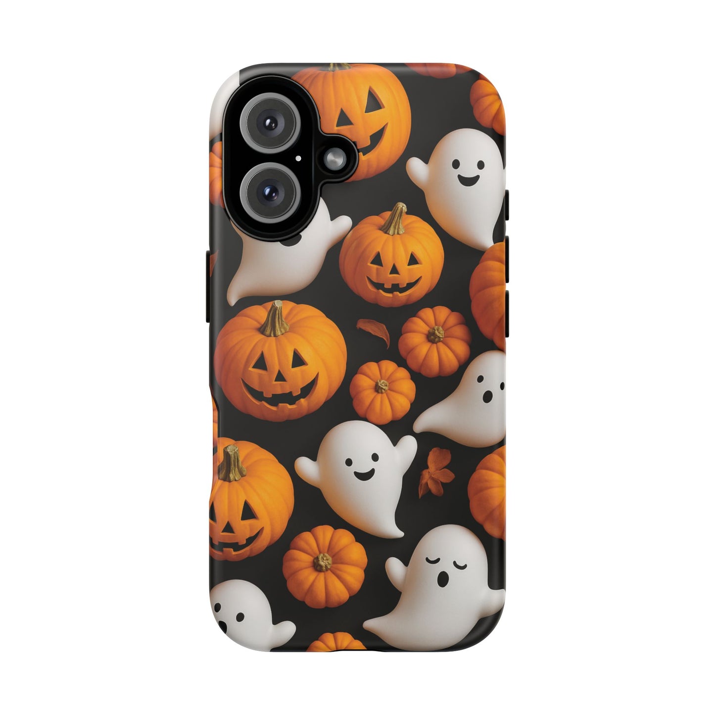 Halloween Phone Case, Spooky Ghosts and Pumpkins Design