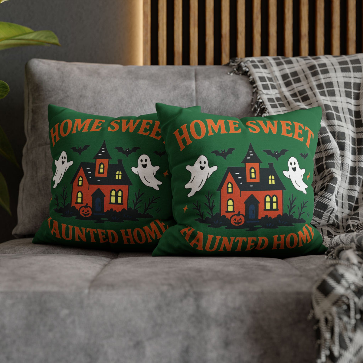 Halloween-Themed Decorative Pillowcase, Haunted Home Accent
