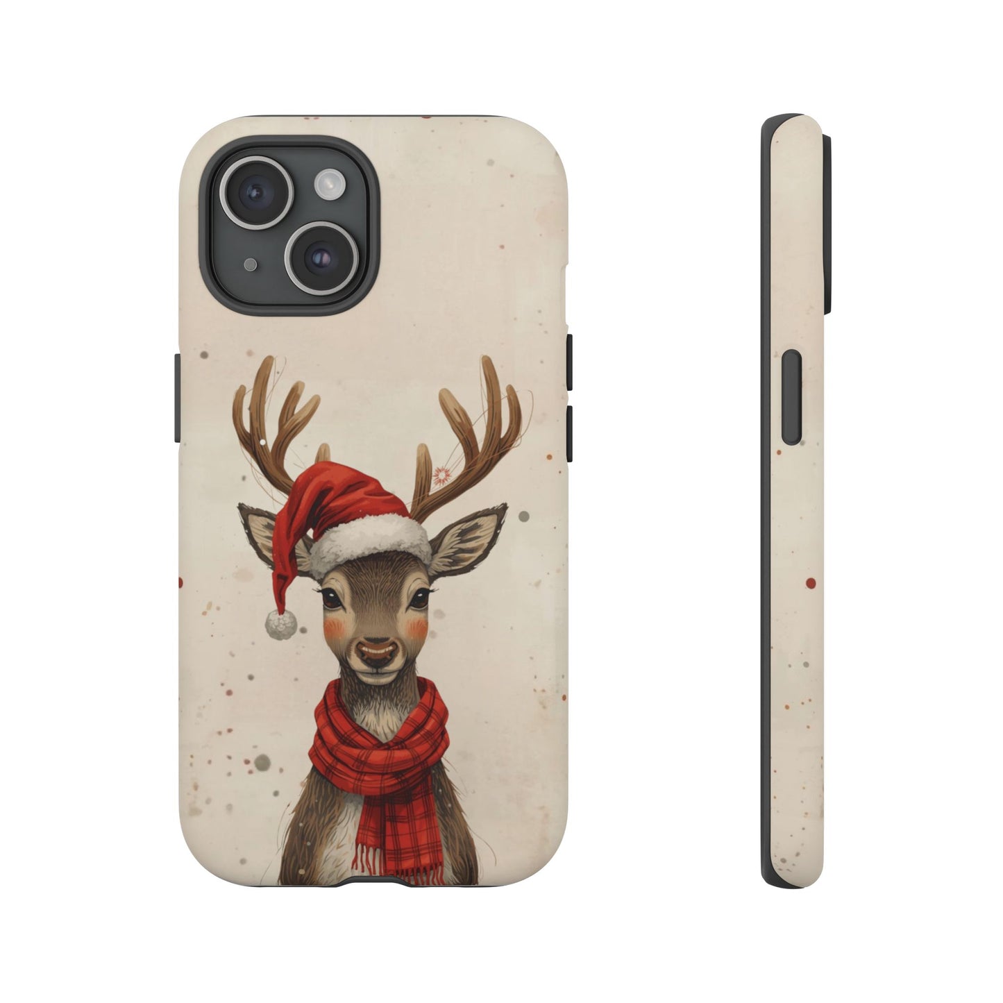 Christmas Reindeer Phone Case, Dual Layer Phone Case for Iphone 17, 16, 15, 14, 13, 12, 11