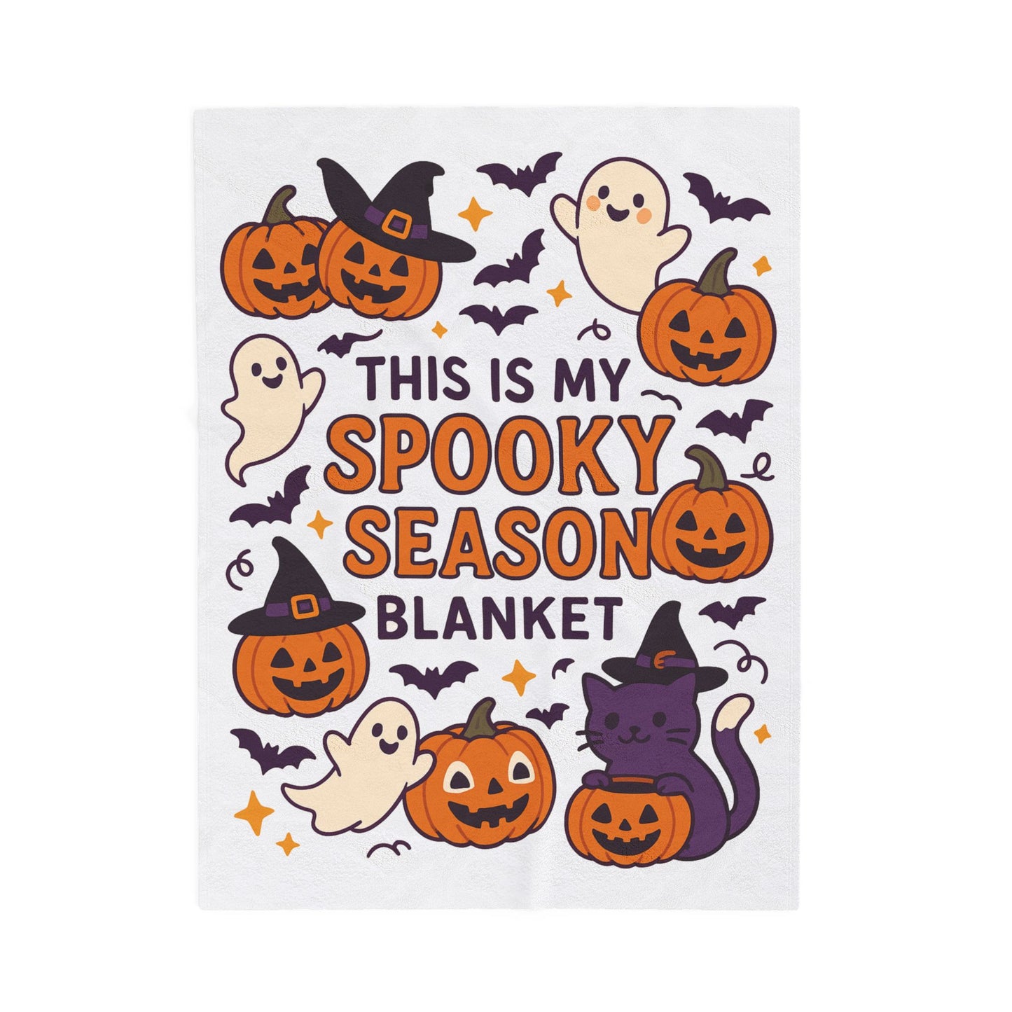 Halloween Themed Velveteen Plush Blanket, Cozy-Spooky Blanket
