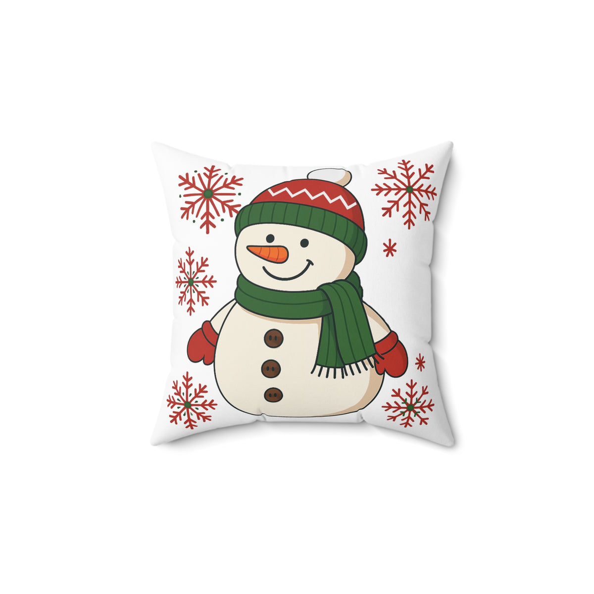 Snowman Throw Pillow — Festive Christmas Decorative Cushion