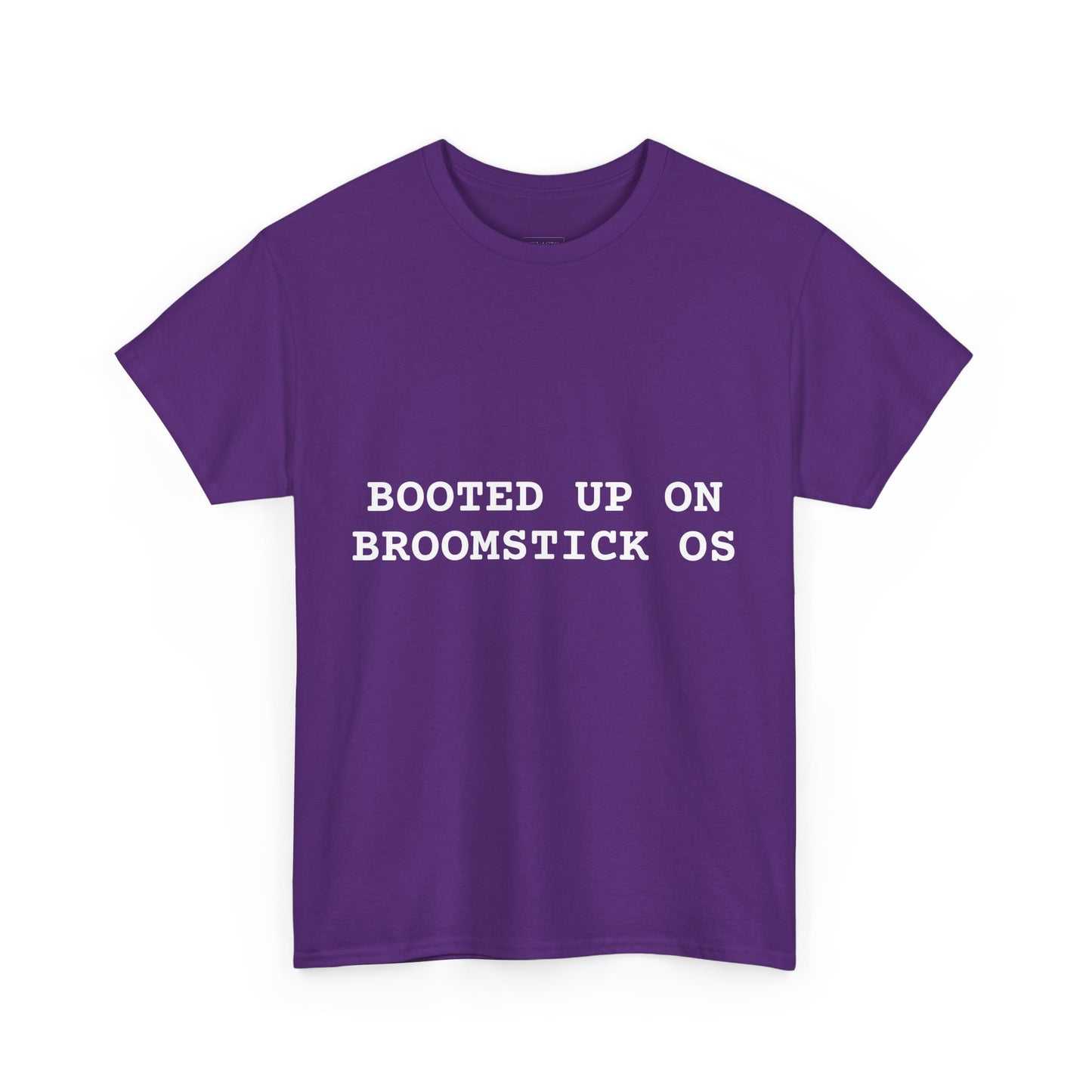 Broomstick OS Tee, Funny Graphic Tee for Tech Lovers, Unisex Cotton T-Shirt