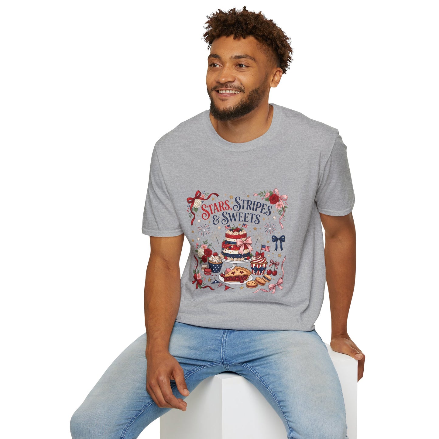 Stars, Stripes & Sweets T-Shirt — Patriotic 4th of July Dessert Graphic Tee