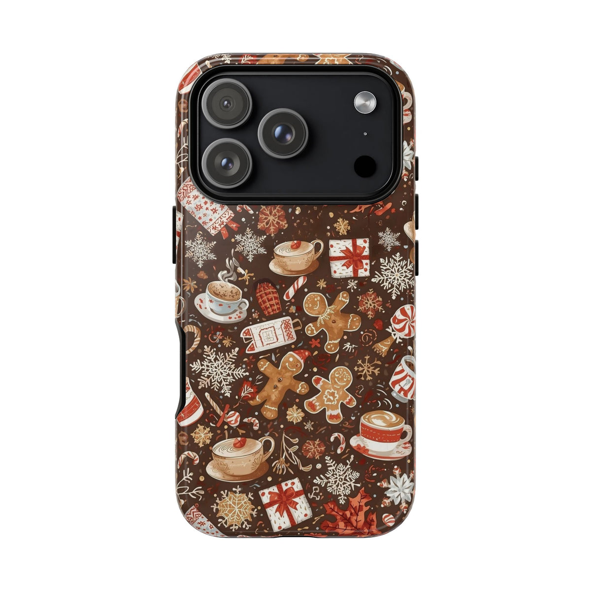 Christmas Phone Case, Festive Holiday Phone Case with Gingerbread and Cocoa Design for Iphone & Samsung