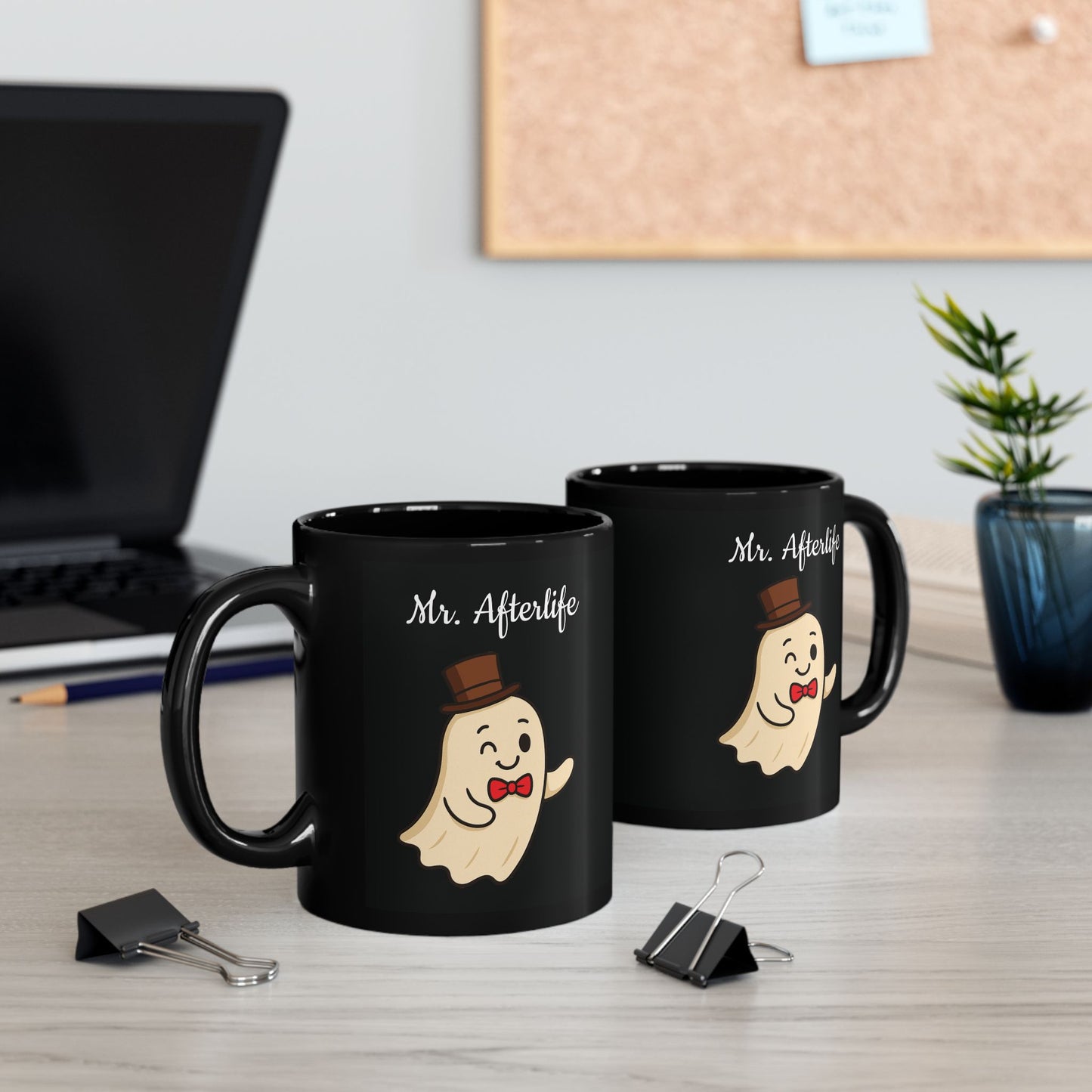 Cute Ghost Coffee Mug - Mr. Afterlife, Halloween Gift, Funny Mug, Spooky Decor, Unique Present, Cute Ghost Design