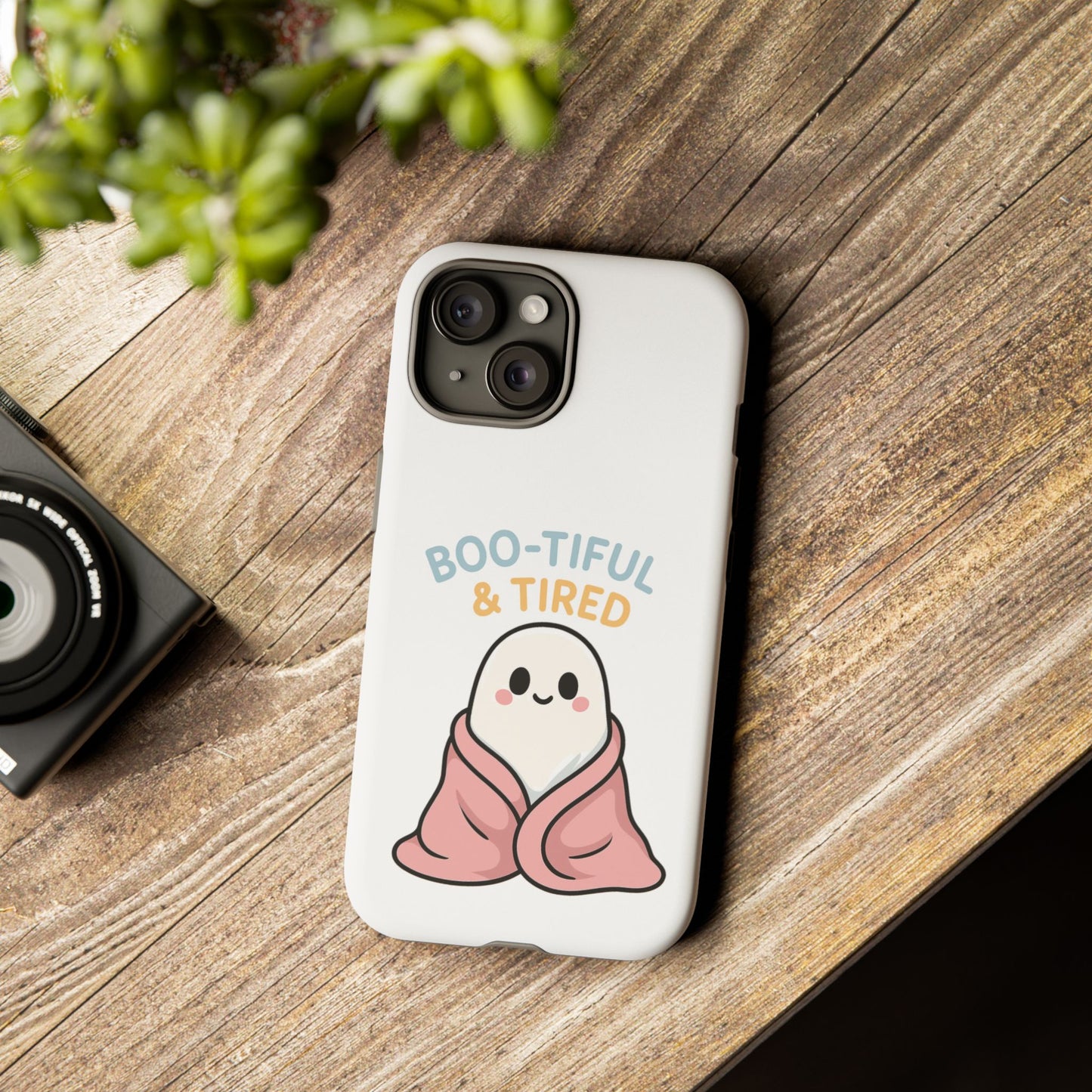 Boo-tiful & Tired Phone Case, Halloween-Themed Design