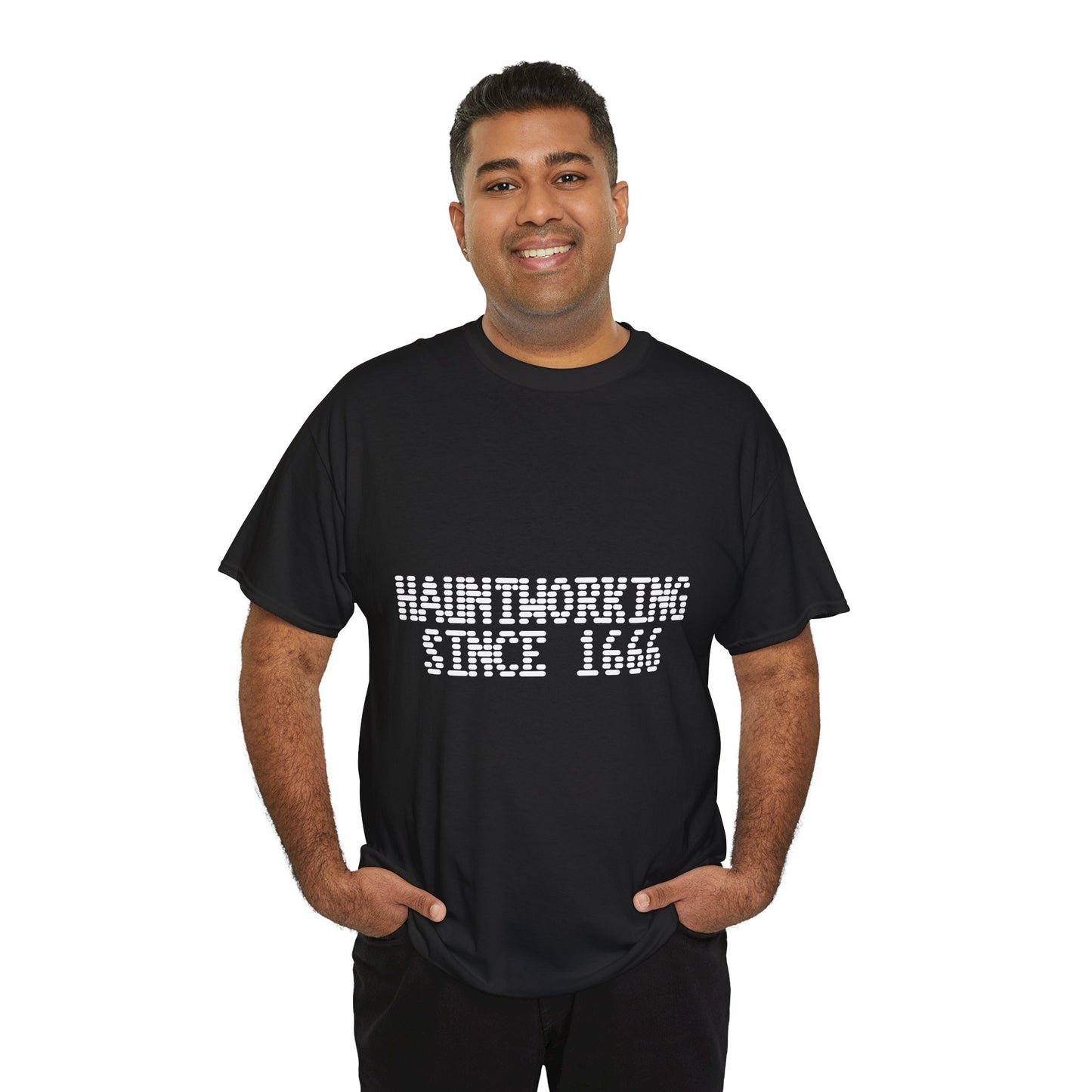 Hauntworking Since 1666-Cotton Tee, Halloween-Themed Tshirt