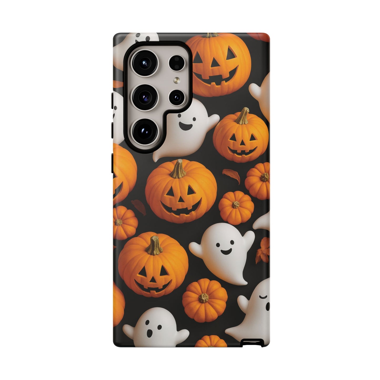 Halloween Phone Case, Spooky Ghosts and Pumpkins Design