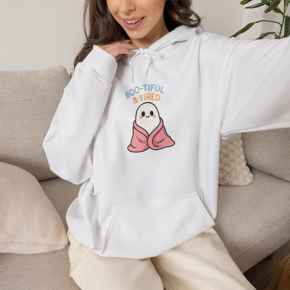 Boo-tiful Ghost Halloween Hoodie, Cute-Cozy Fall Vibes