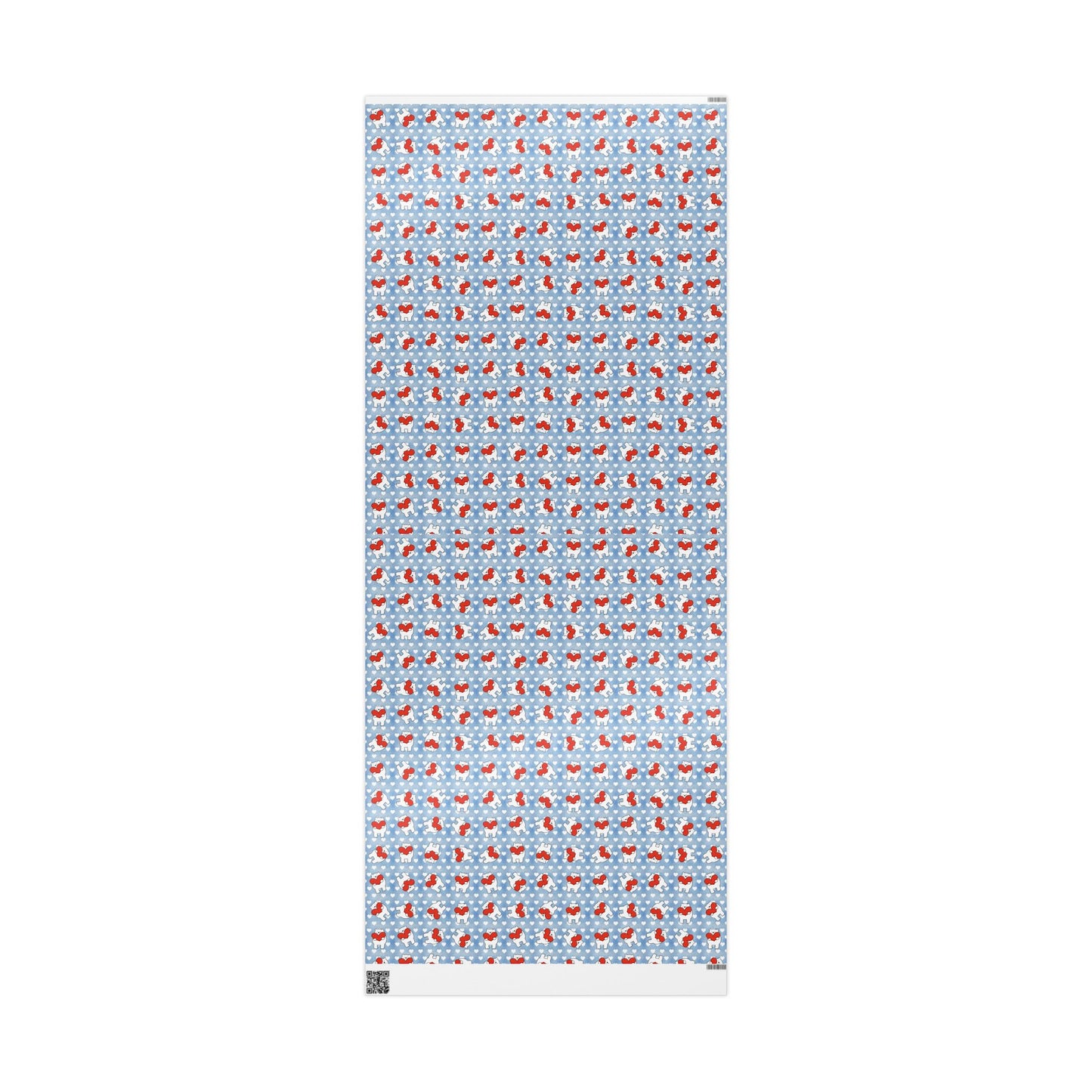 Valentine's Day Wrapping Paper — Cute Polar Bear Holding Heart Pattern (Valentine’s/Gift Wrap)