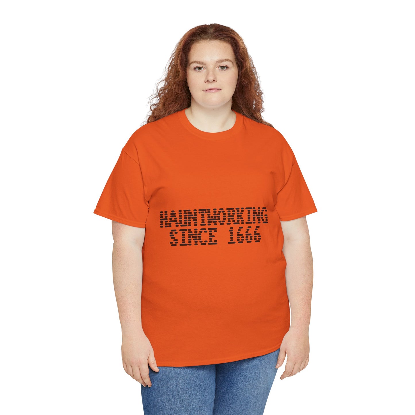 Hauntworking Since 1666-Cotton Tee, Halloween-Themed Tshirt