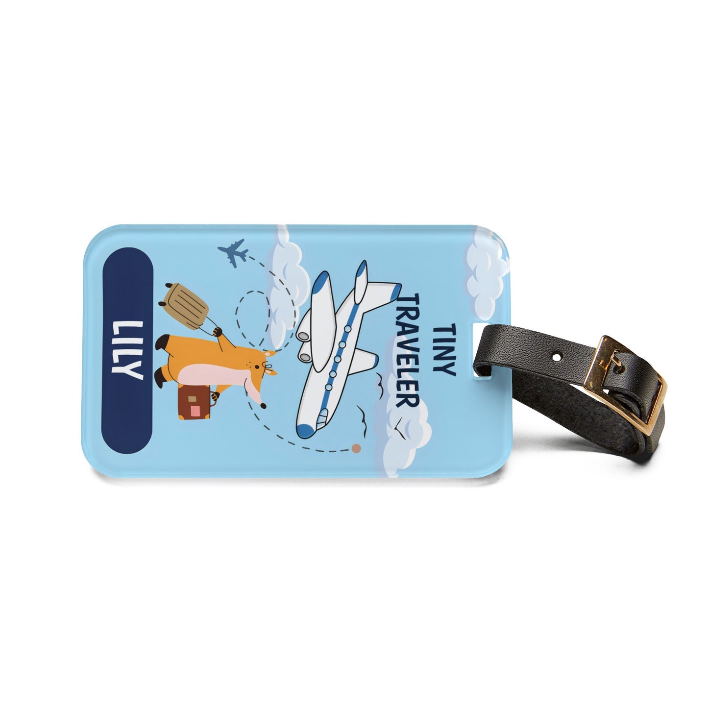 Personalized "Tiny Traveler" Kids Luggage Tag — Custome Name Travel Tag