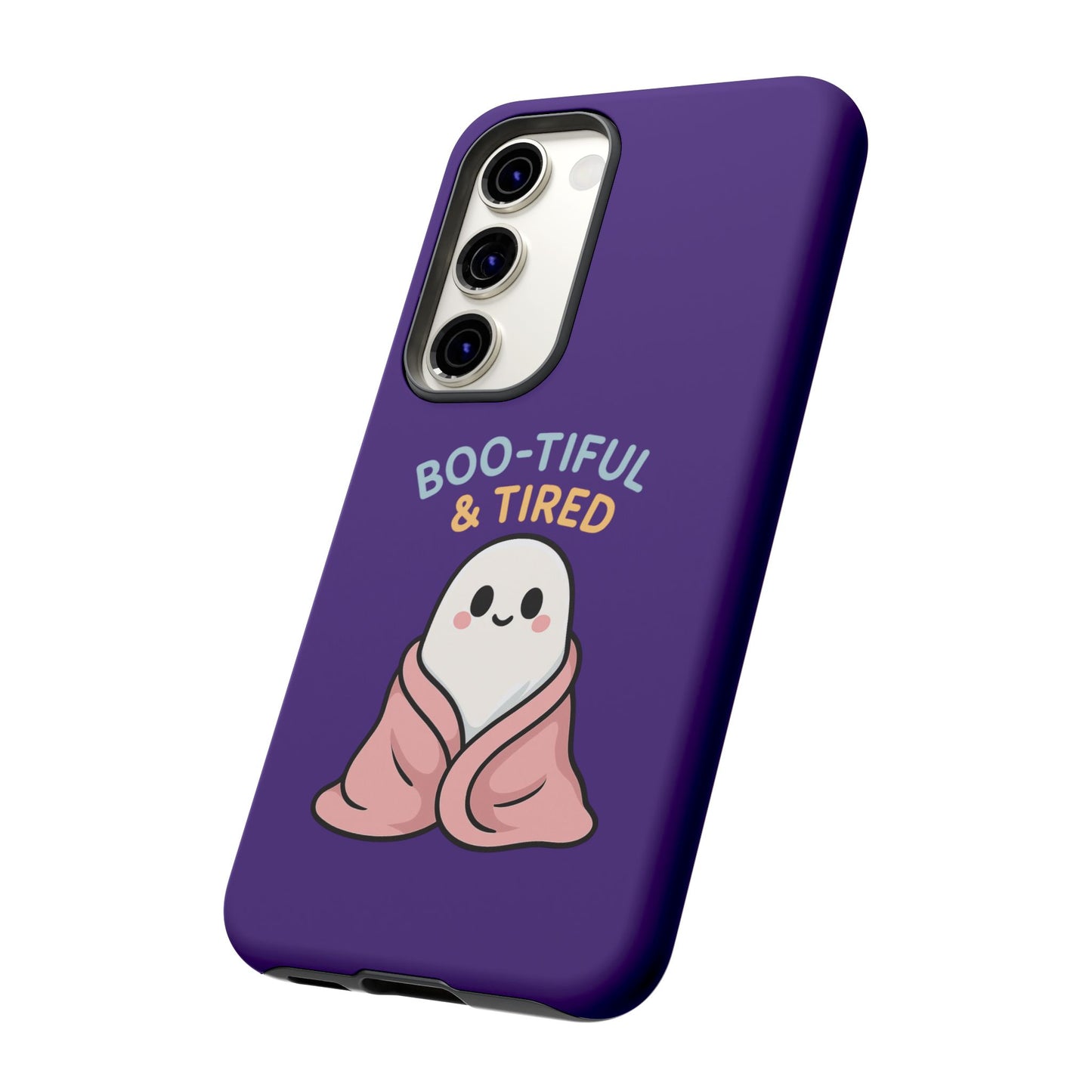 Boo-Tiful & Tired Phone Case, Halloween-Themed Design
