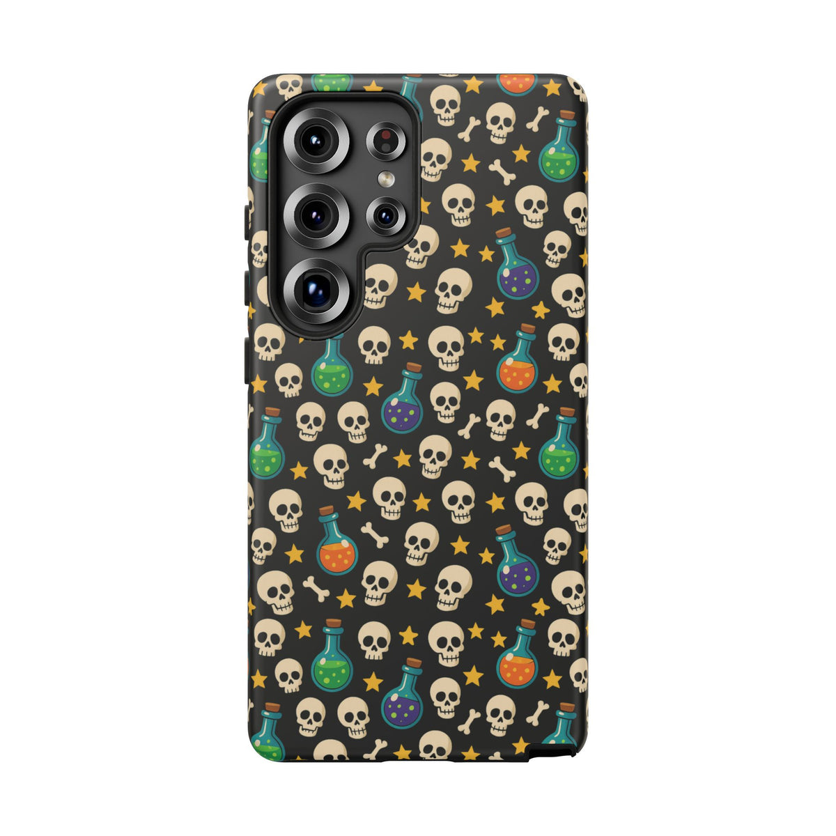 Skull & Potion Phone Case, Trendy Cell Phone Cover, Halloween Gift, Gothic Phone Accessory, Spooky Style Case, Tough Cases