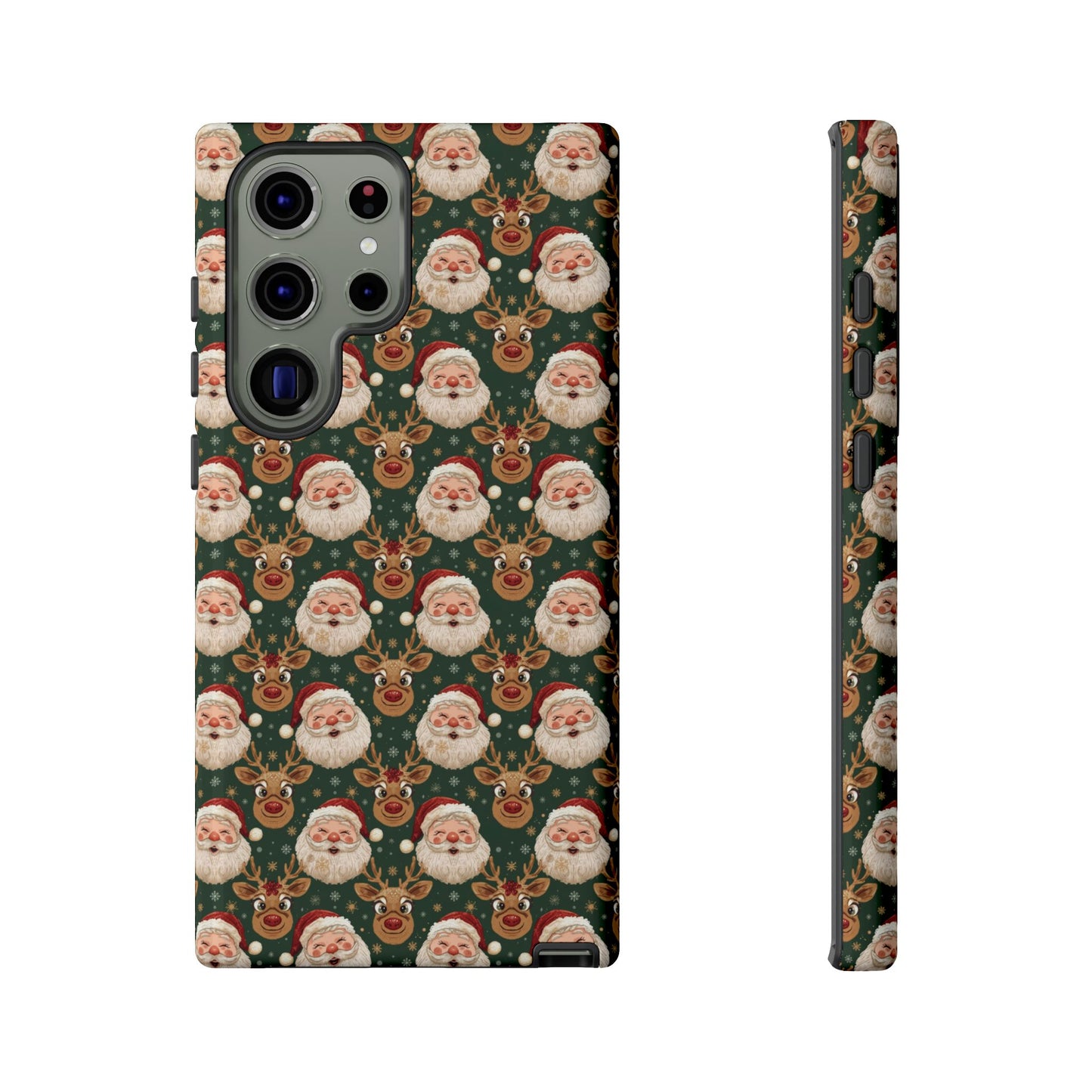 Christmas Santa-Reindeer Phone Case, Dual Layer Phone Case for Iphone 17, 16, 15, 14, 13, 12, 11 & Samsung