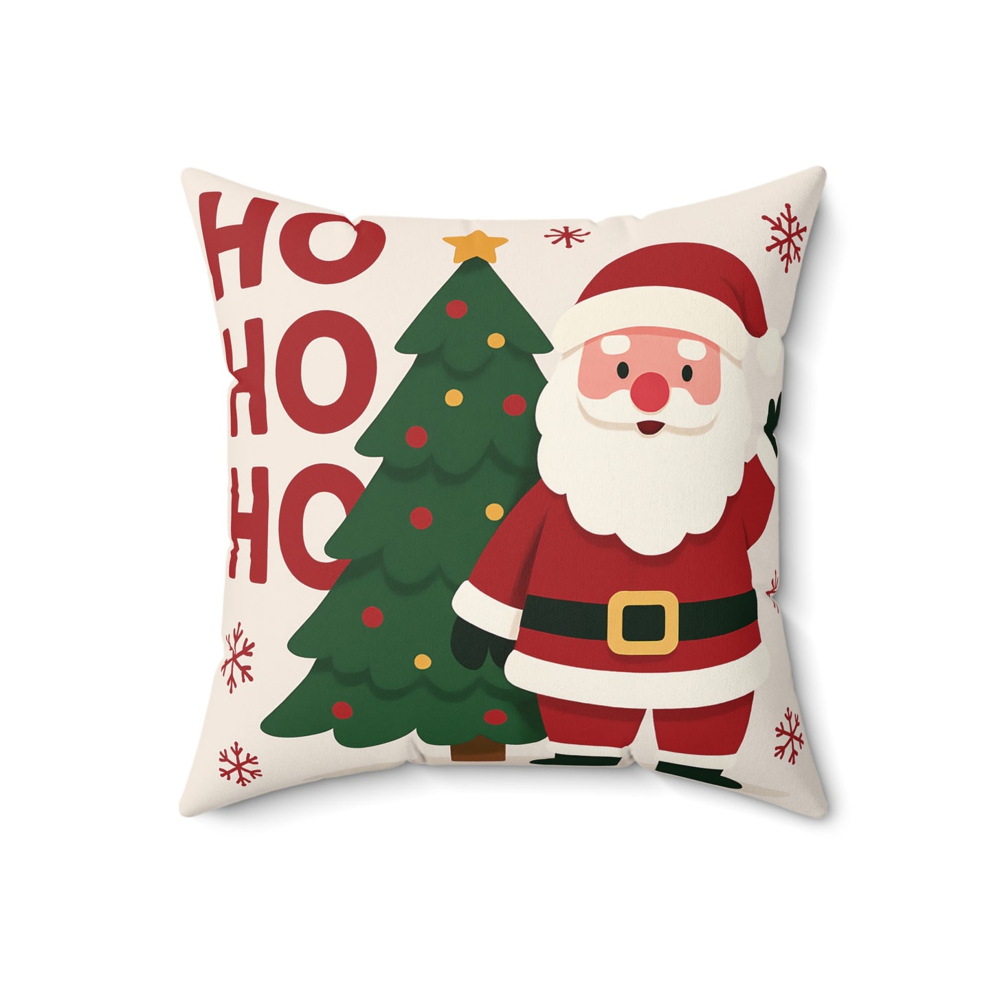 Santa & Christmas Tree Throw Pillow – Holiday Decor