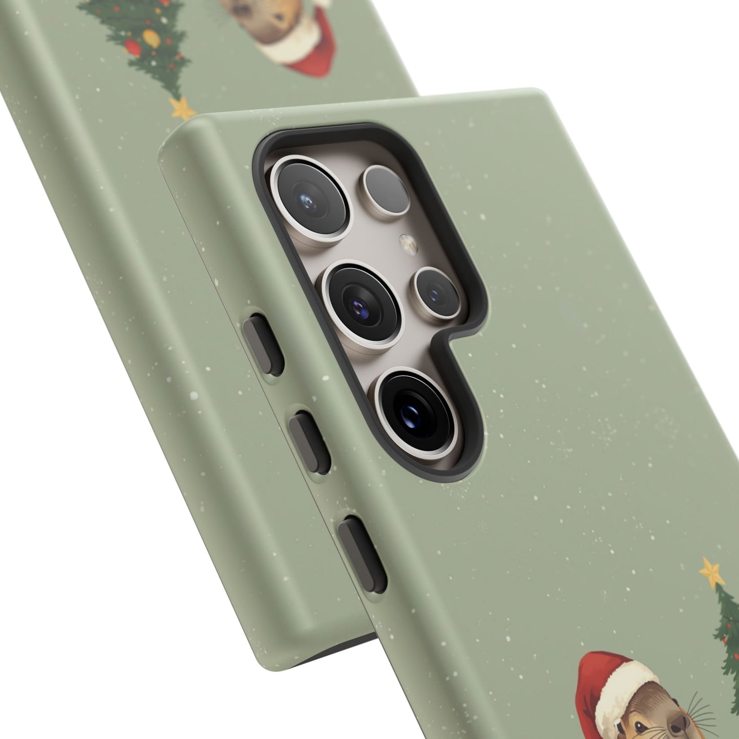 Christmas Phone Case with Capybara Design, Dual Layer Protective Case for Iphone 17, 16, 15, 14, 13 & Samsung