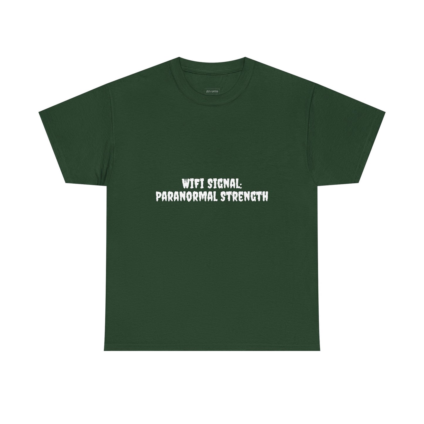 Paranormal Strength Tee, Unisex Heavy Cotton Tee, Funny Wifi Signal T-Shirt, Humor Apparel