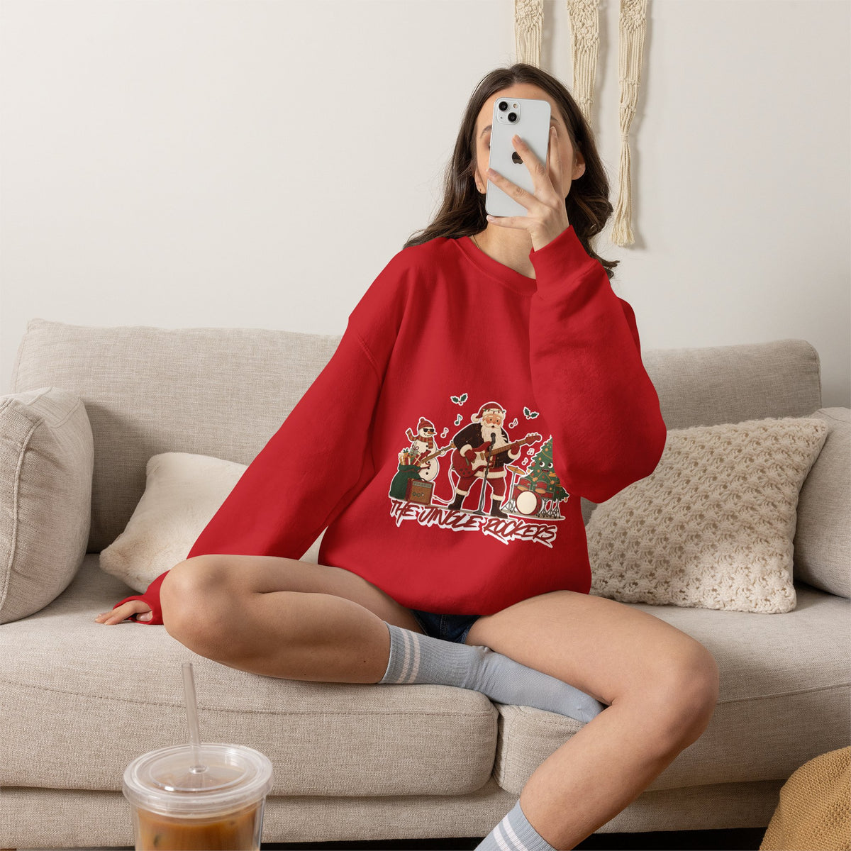 Funny Christmas Sweatshirt – "The Jingle Rockers" Holiday Band Crewneck