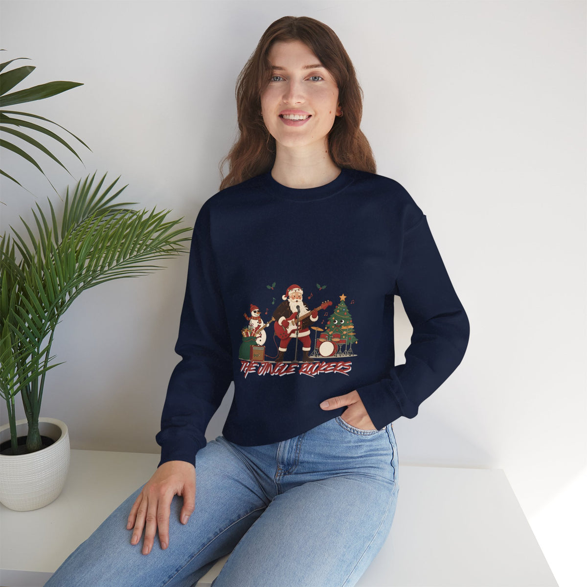Funny Christmas Sweatshirt – "The Jingle Rockers" Holiday Band Crewneck