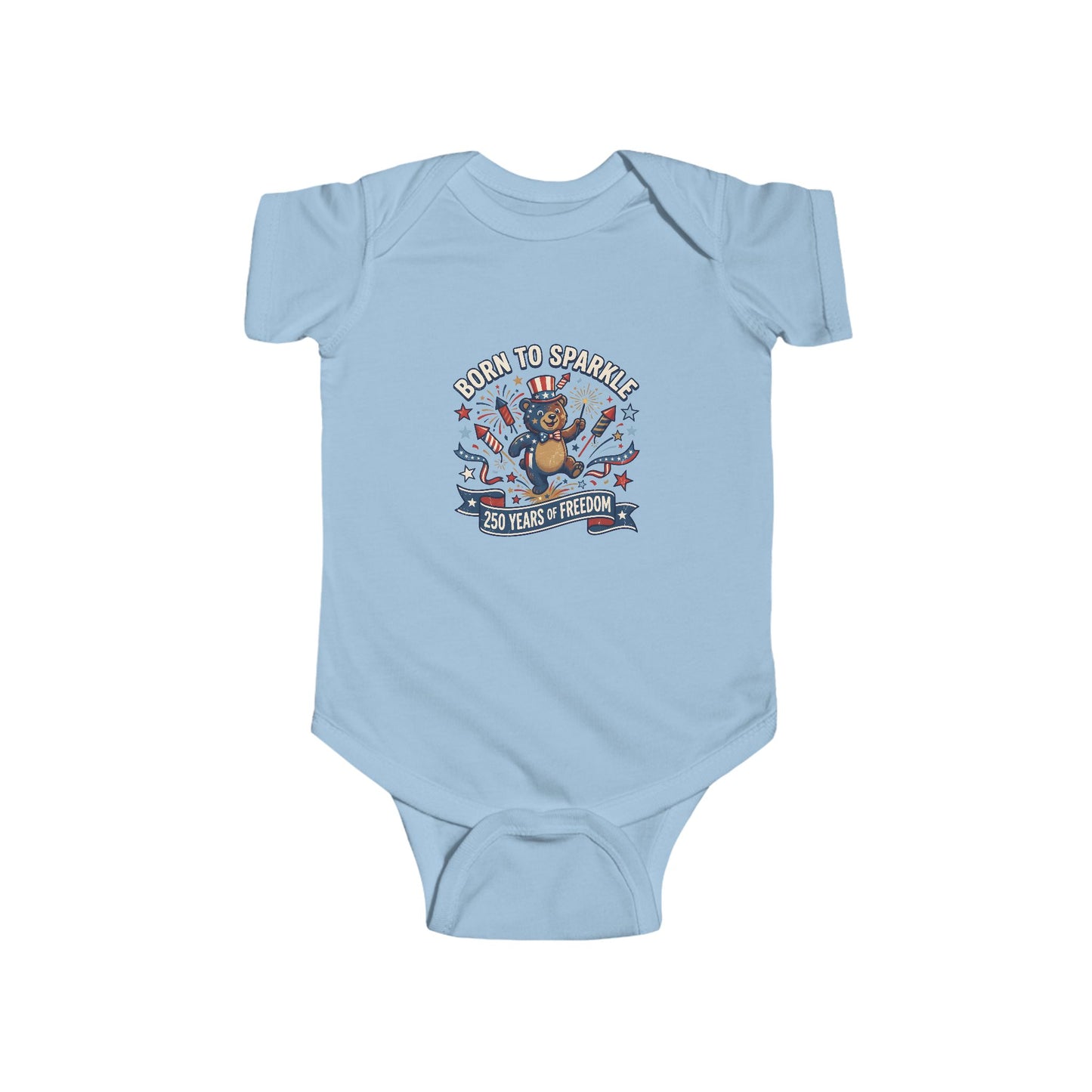 Infant Bodysuit - 'Born to Sparkle' Patriotic Baby Onesie