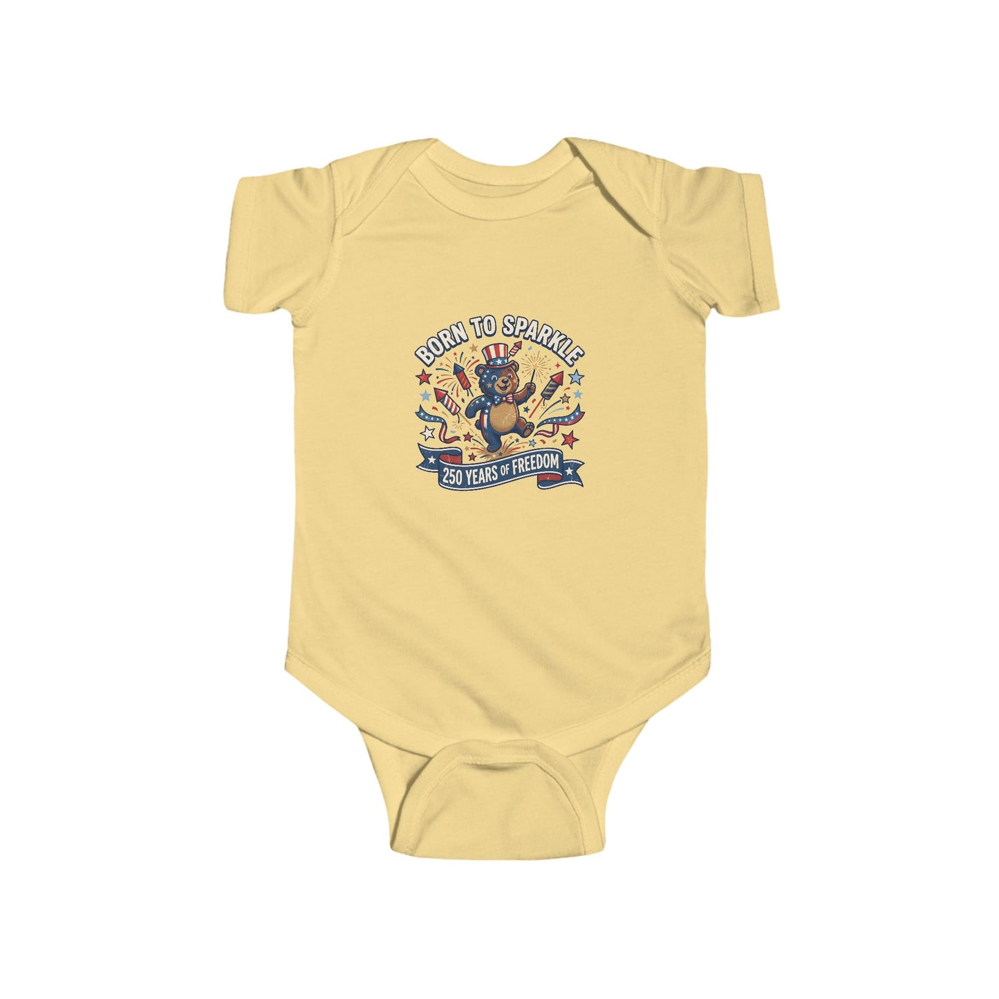 Infant Bodysuit - 'Born to Sparkle' Patriotic Baby Onesie