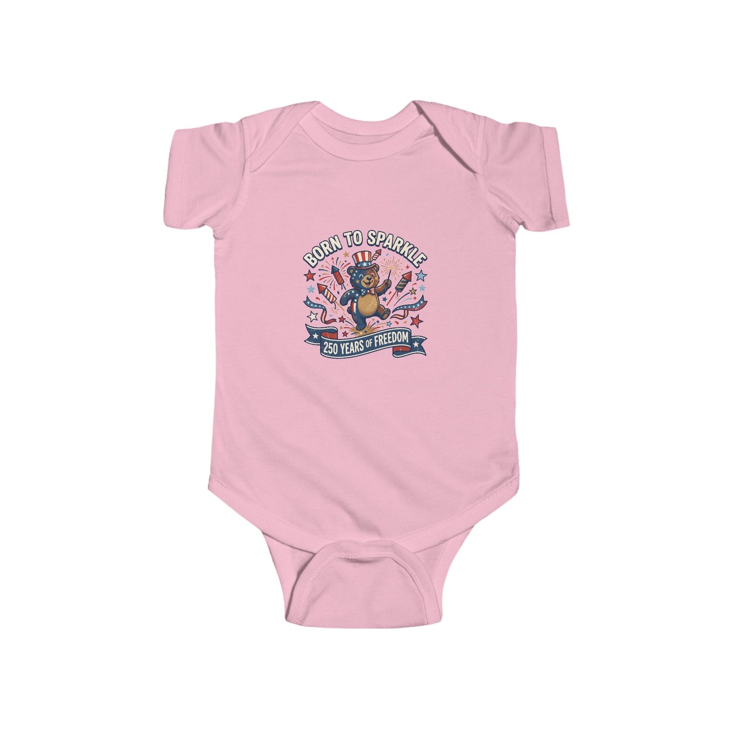 Infant Bodysuit - 'Born to Sparkle' Patriotic Baby Onesie