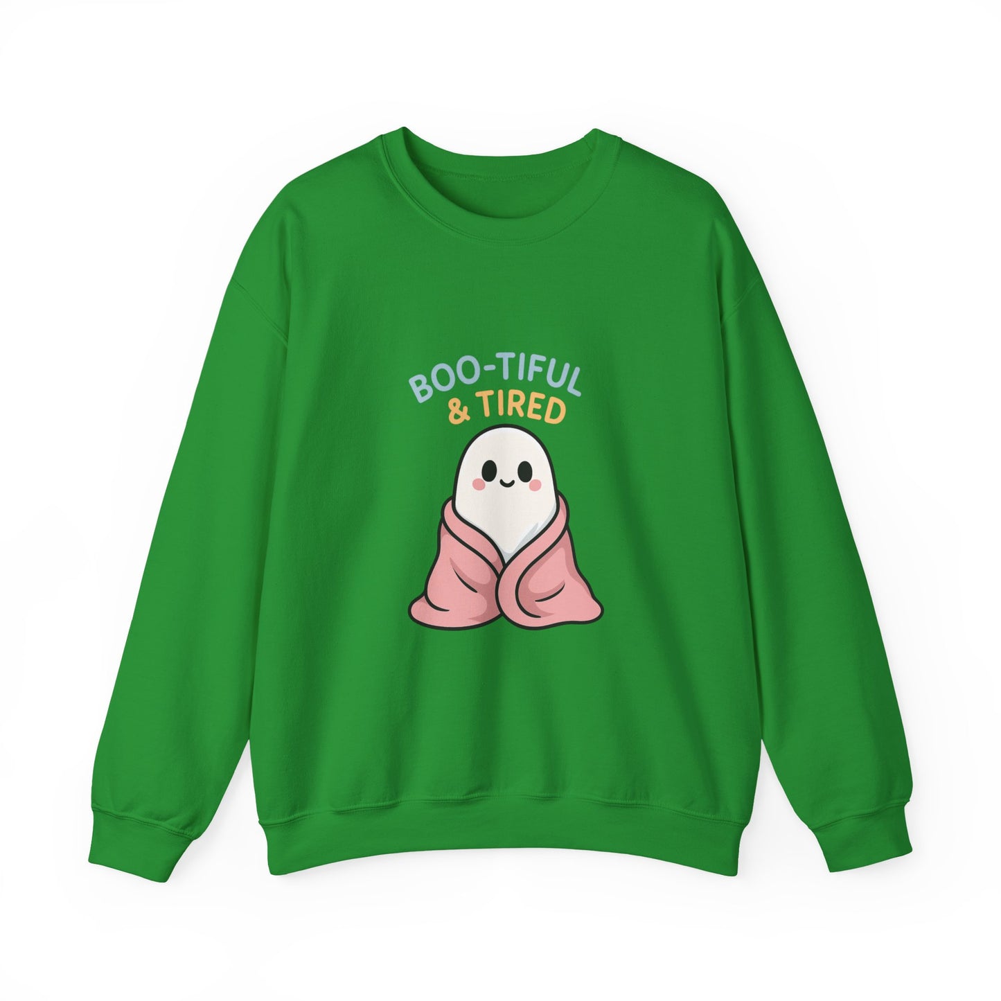 Boo-tiful & Tired Sweatshirt, Halloween-Themed Design