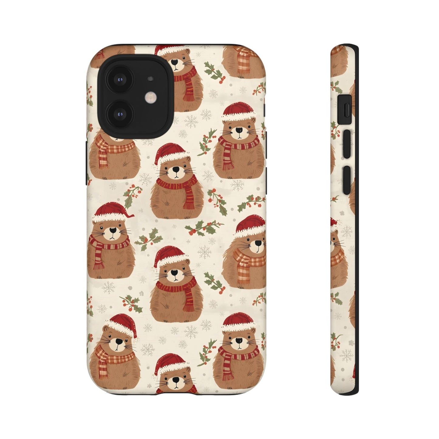 Christmas Phone Case, Cute Capybara Phone Case for Iphone 17, 16, 15, 14, 13, 12, 11 & Samsung