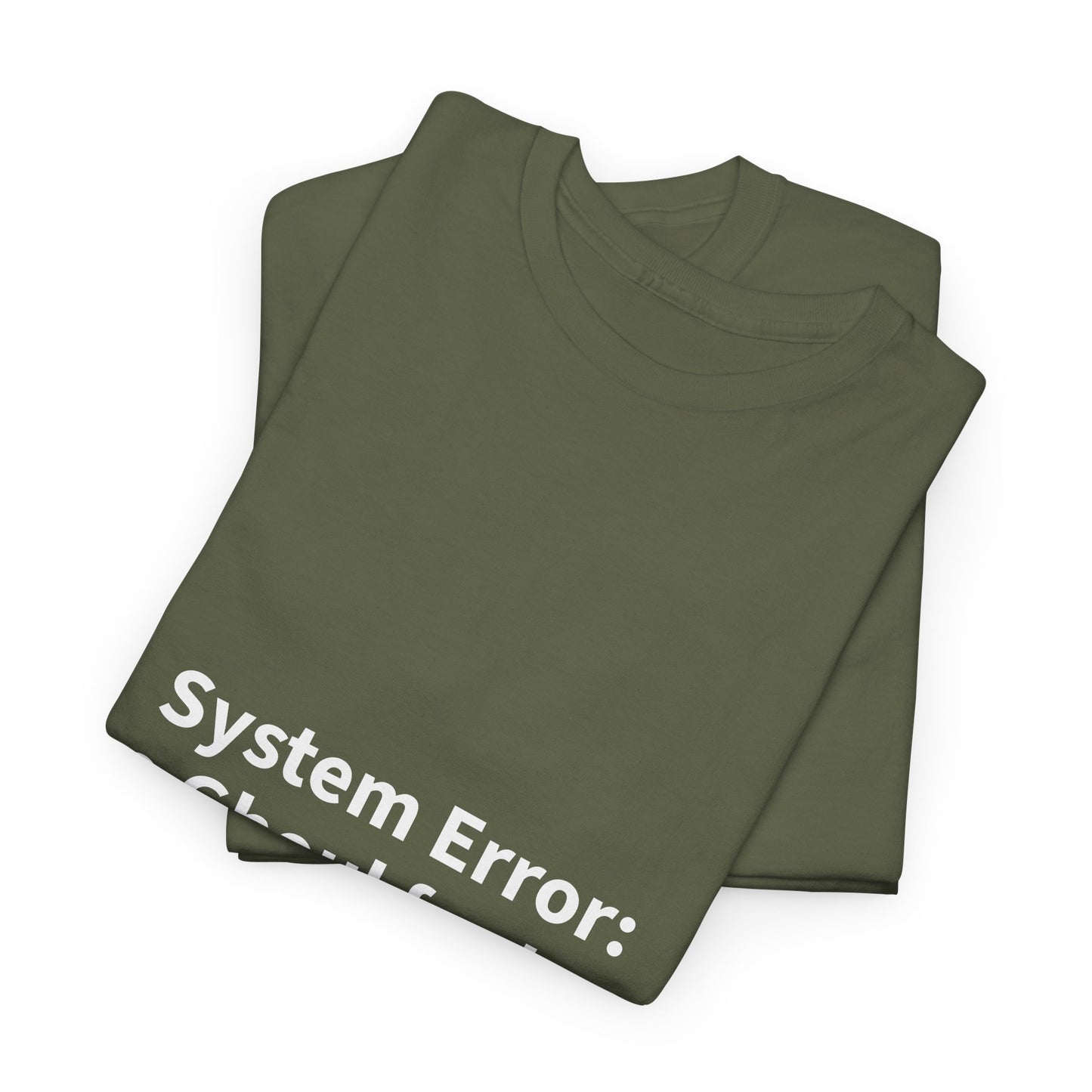 System Error Tee - Unisex Heavy Cotton Shirt, Perfect for Halloween, Geeky Fun