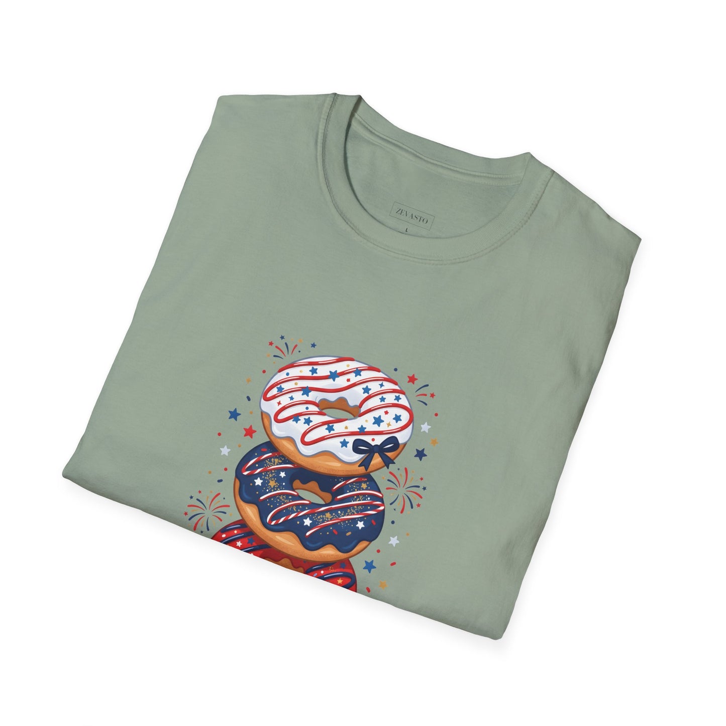 Donut Mess With Freedom T-Shirt — Patriotic Donut Stack 4th of July Tee