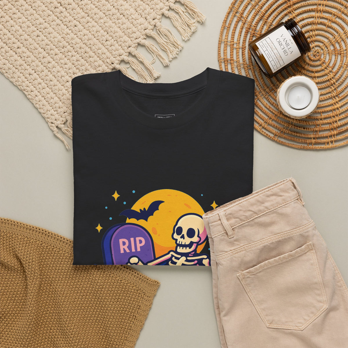 Skeleton Tee - Just Resting My Bones, Unisex Halloween Shirt