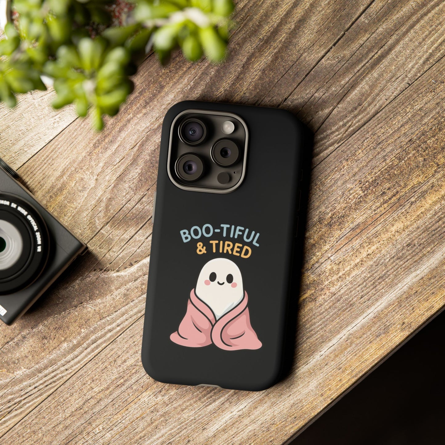 Boo-tiful & Tired Phone Case, Halloween-Themed Design