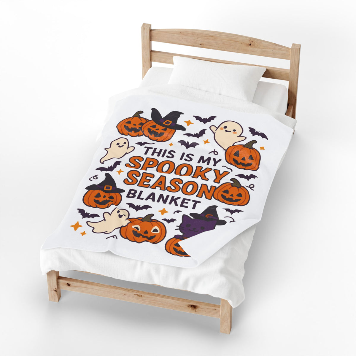 Halloween Themed Velveteen Plush Blanket, Cozy-Spooky Blanket