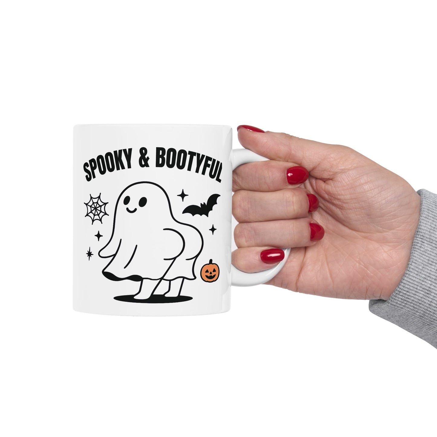 Spooky Ghost Ceramic Mug, Halloween Coffee Cup, Cute Ghost Decor, Fall Drinkware, Gift for Halloween Lovers