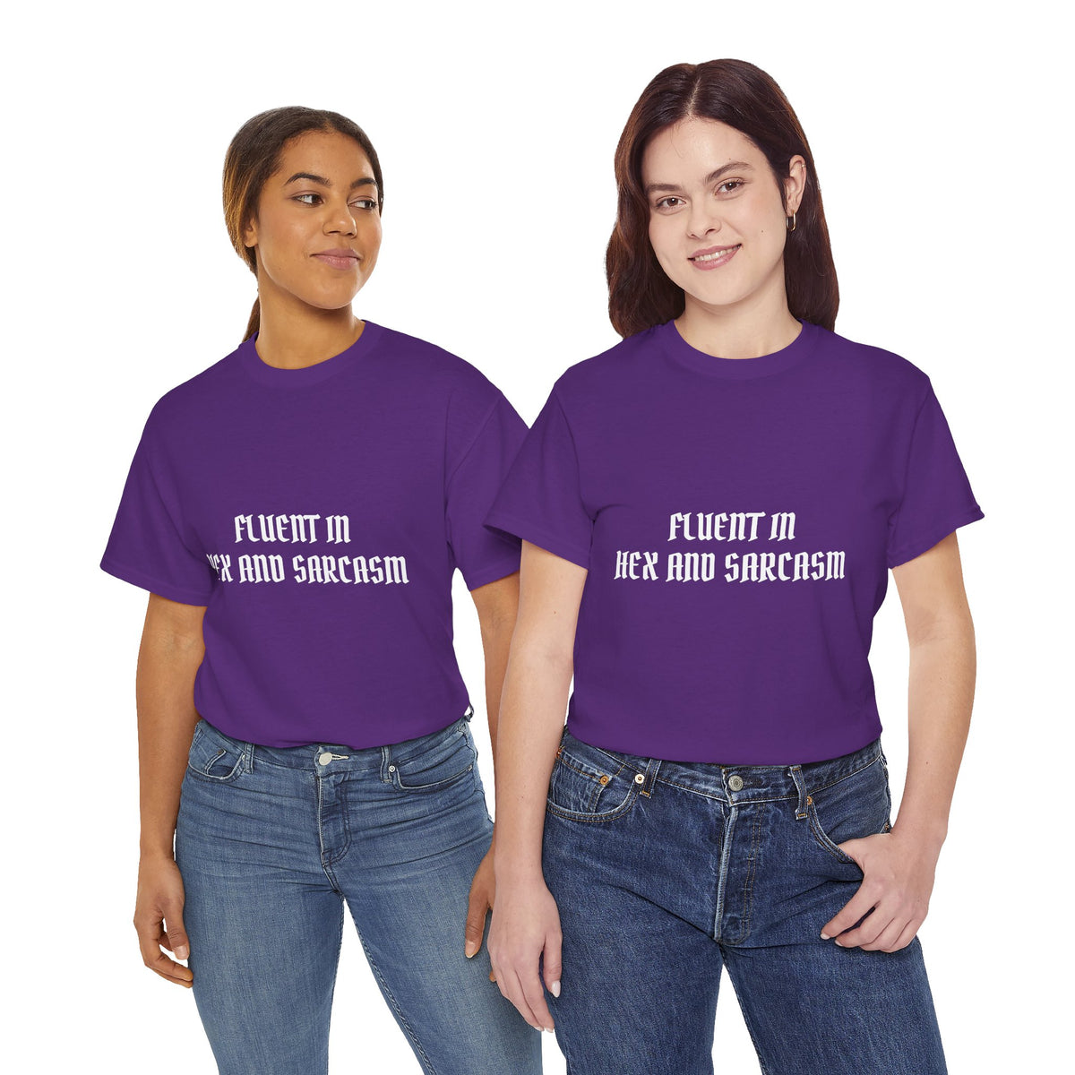 Fluent in Hex and Sarcasm Unisex Heavy Cotton Tee, Perfect for Geeky Humor Lovers, Halloween Apparel