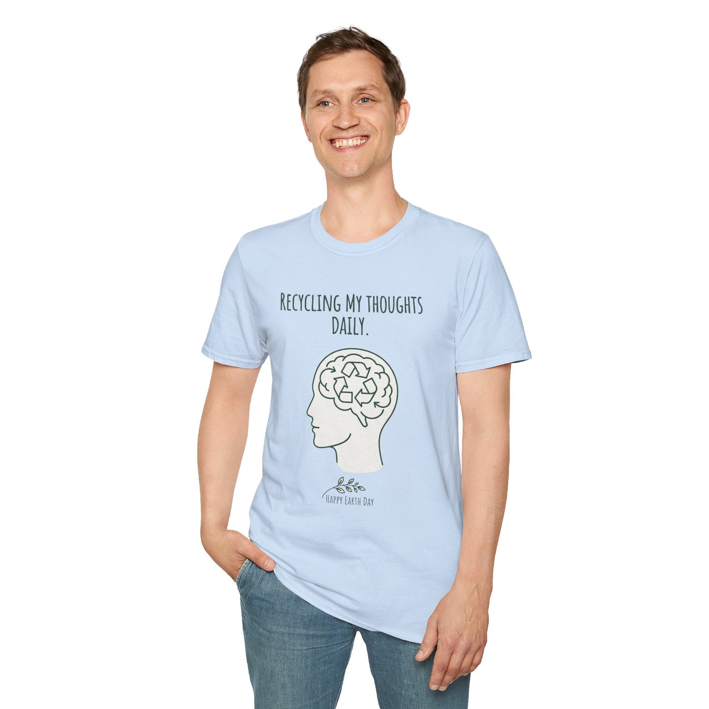 Recycling My Thoughts Daily T-Shirt — Mental Health Awareness, Earth Day Graphic Tee